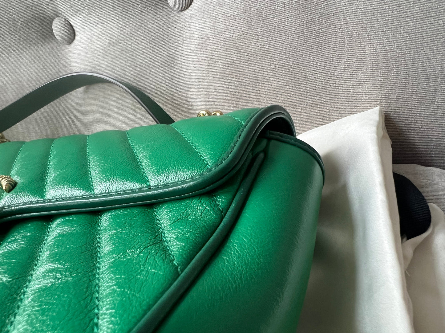 Gucci GG Green Torchon Marmont Small Shoulder Bag