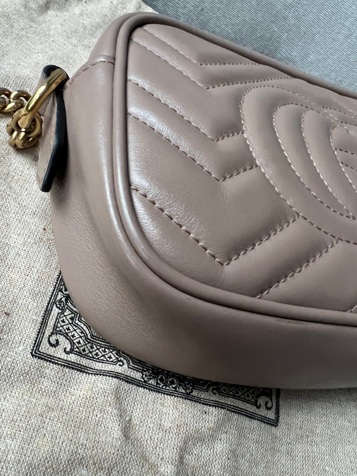 Gucci GG Dusty Pink Marmont Mini Shoulder Bag (RRP £1,160)