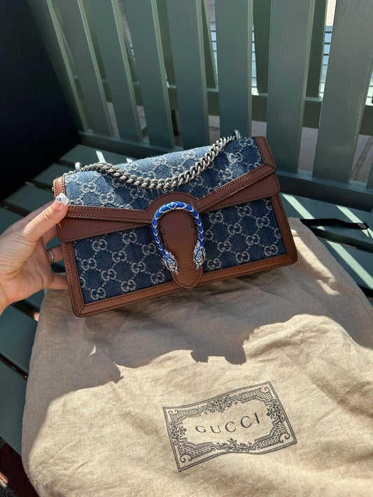 Preorder Gucci denim small Dionysus handbag