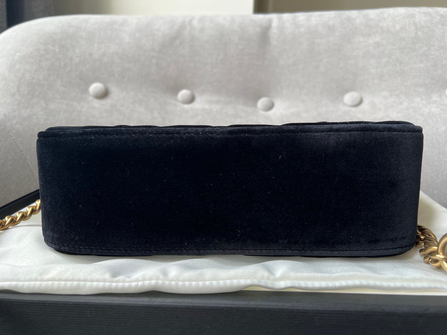 Gucci GG Black Velvet Marmont Small Shoulder Bag