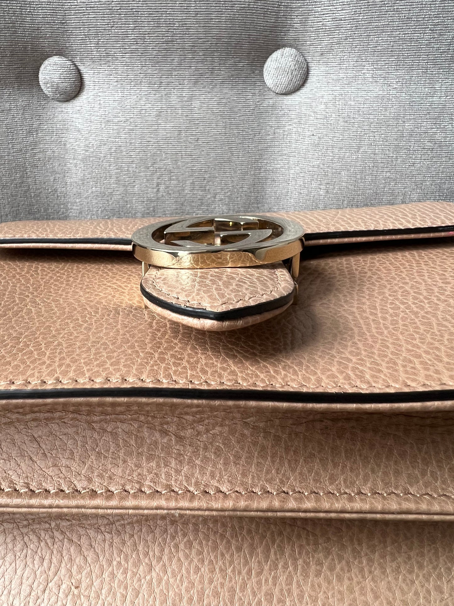 Gucci Interlocking GG Beige Small Shoulder Bag