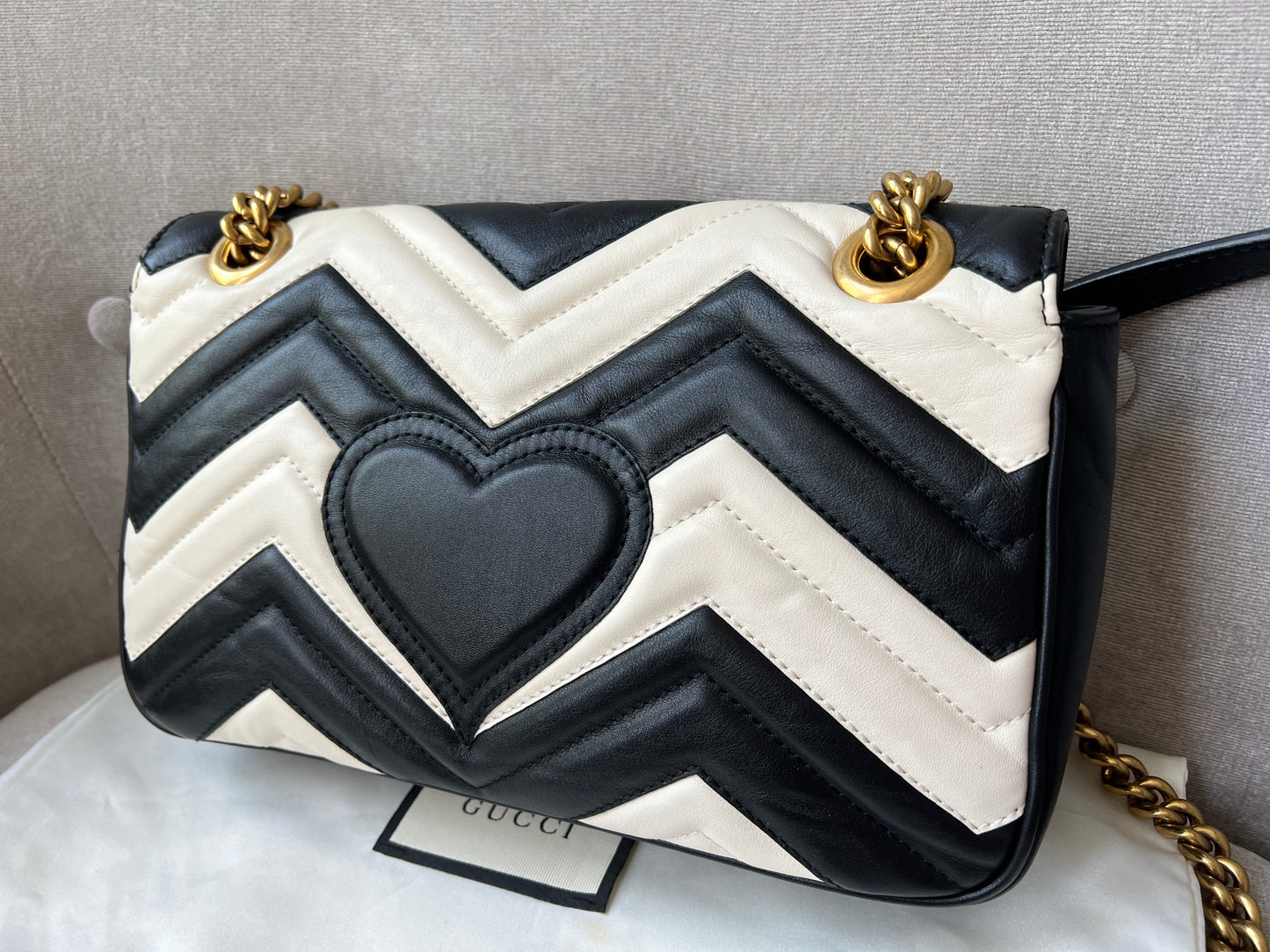 Gucci GG Black and White Marmont Small Shoulder Bag (RRP £1800)