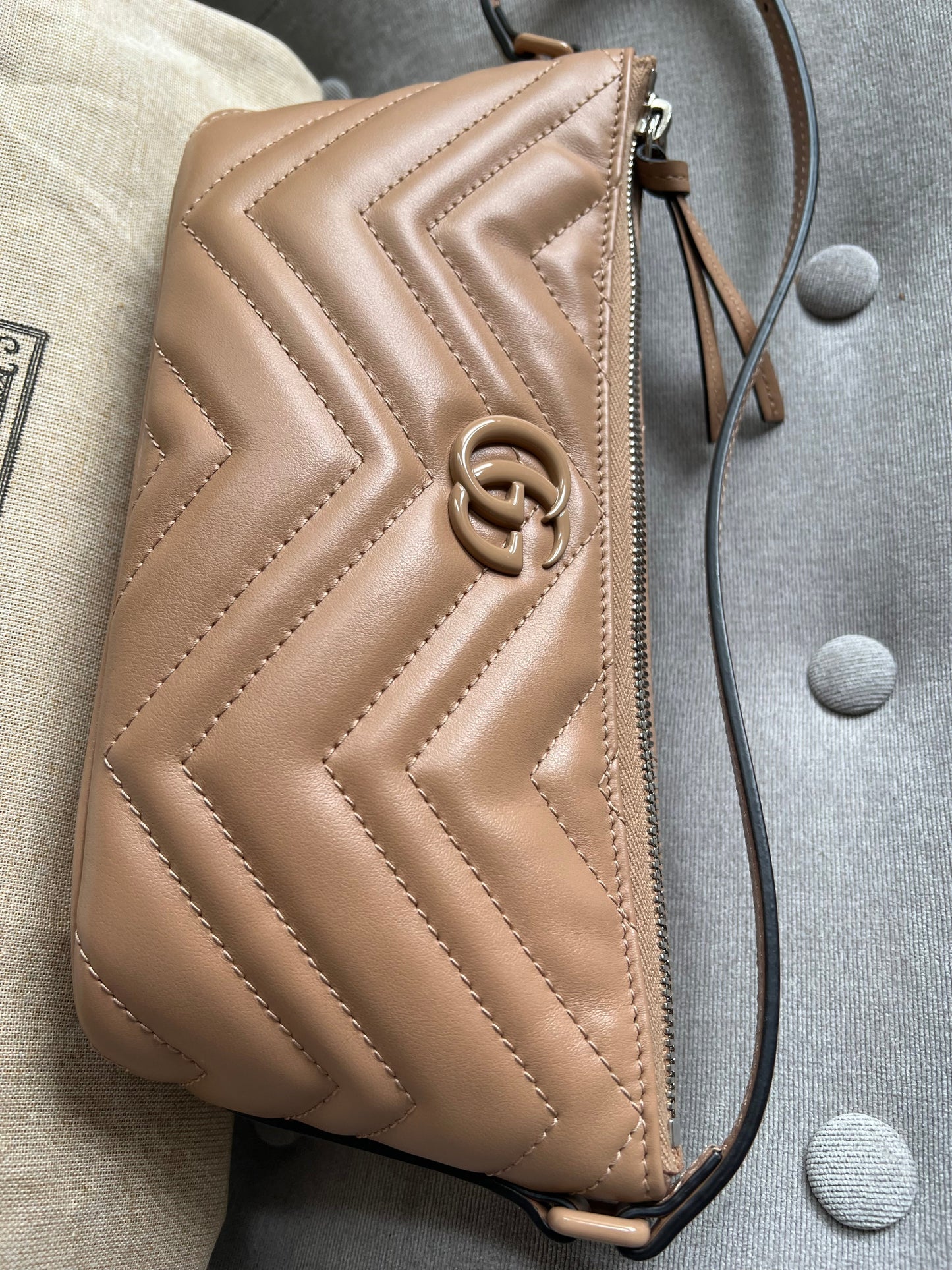 Gucci GG Rose Beige Marmont Shoulder Bag