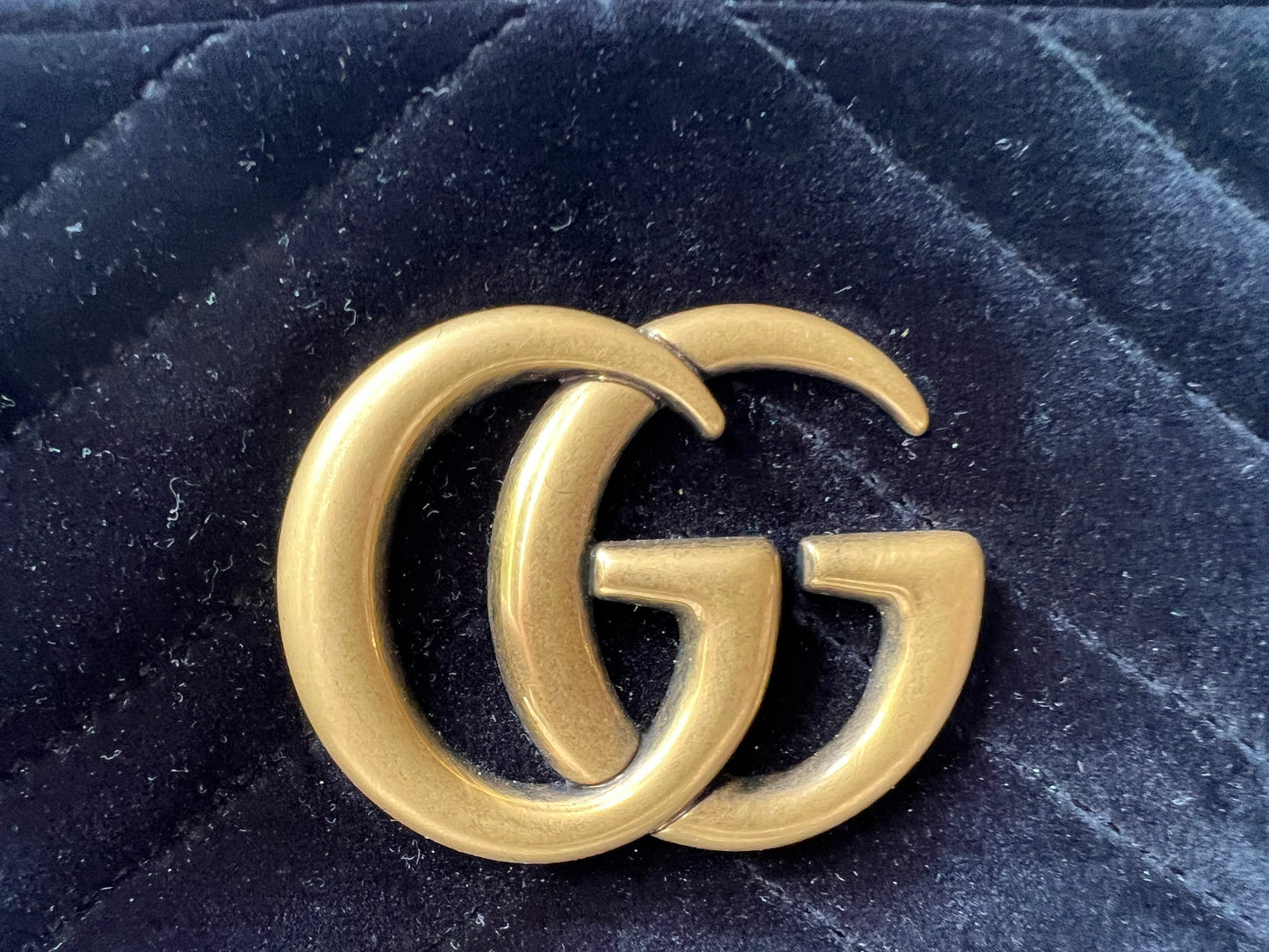 Gucci GG Black Velvet Marmont Small Shoulder Bag
