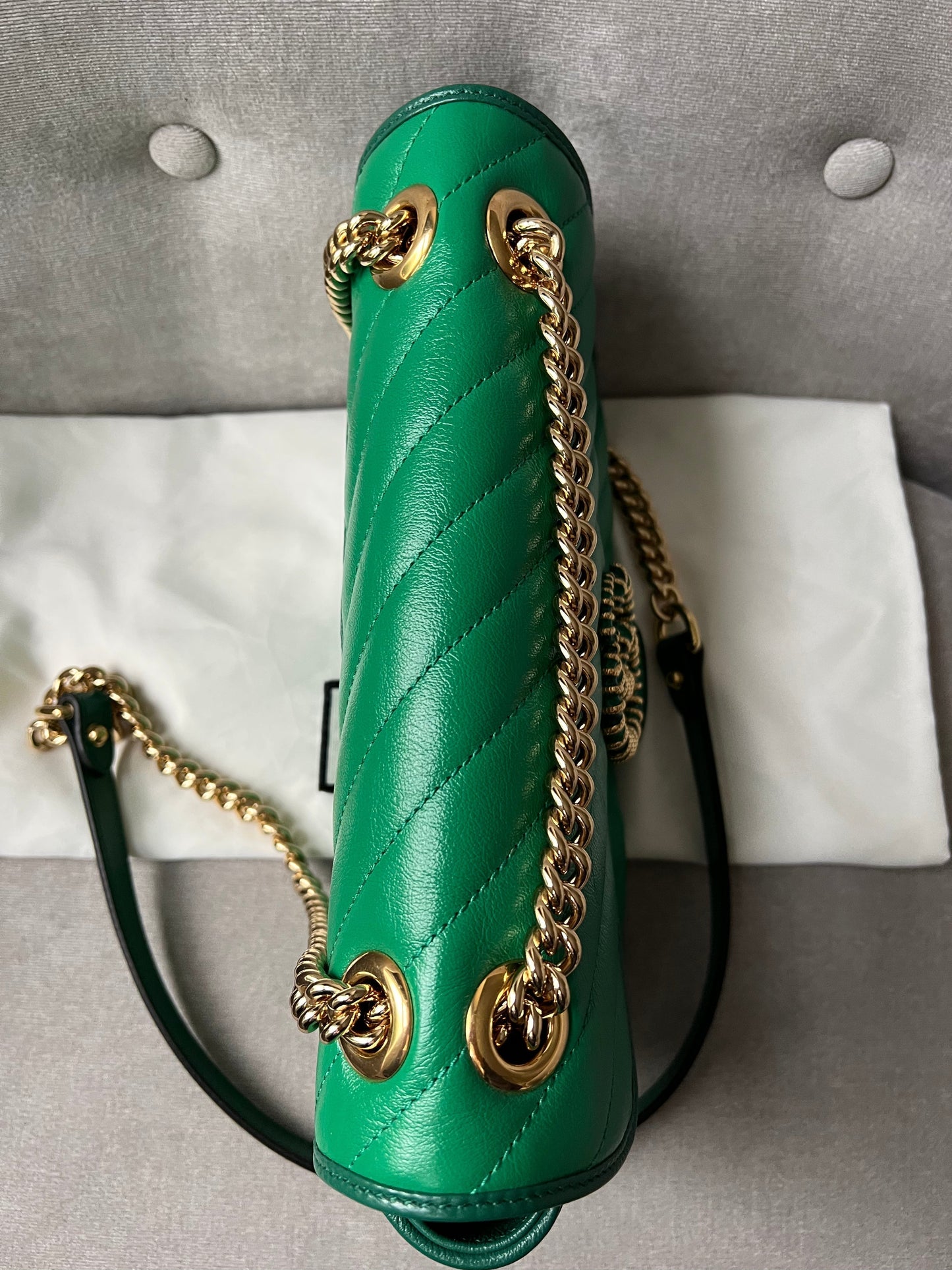 Gucci GG Green Torchon Marmont Small Shoulder Bag