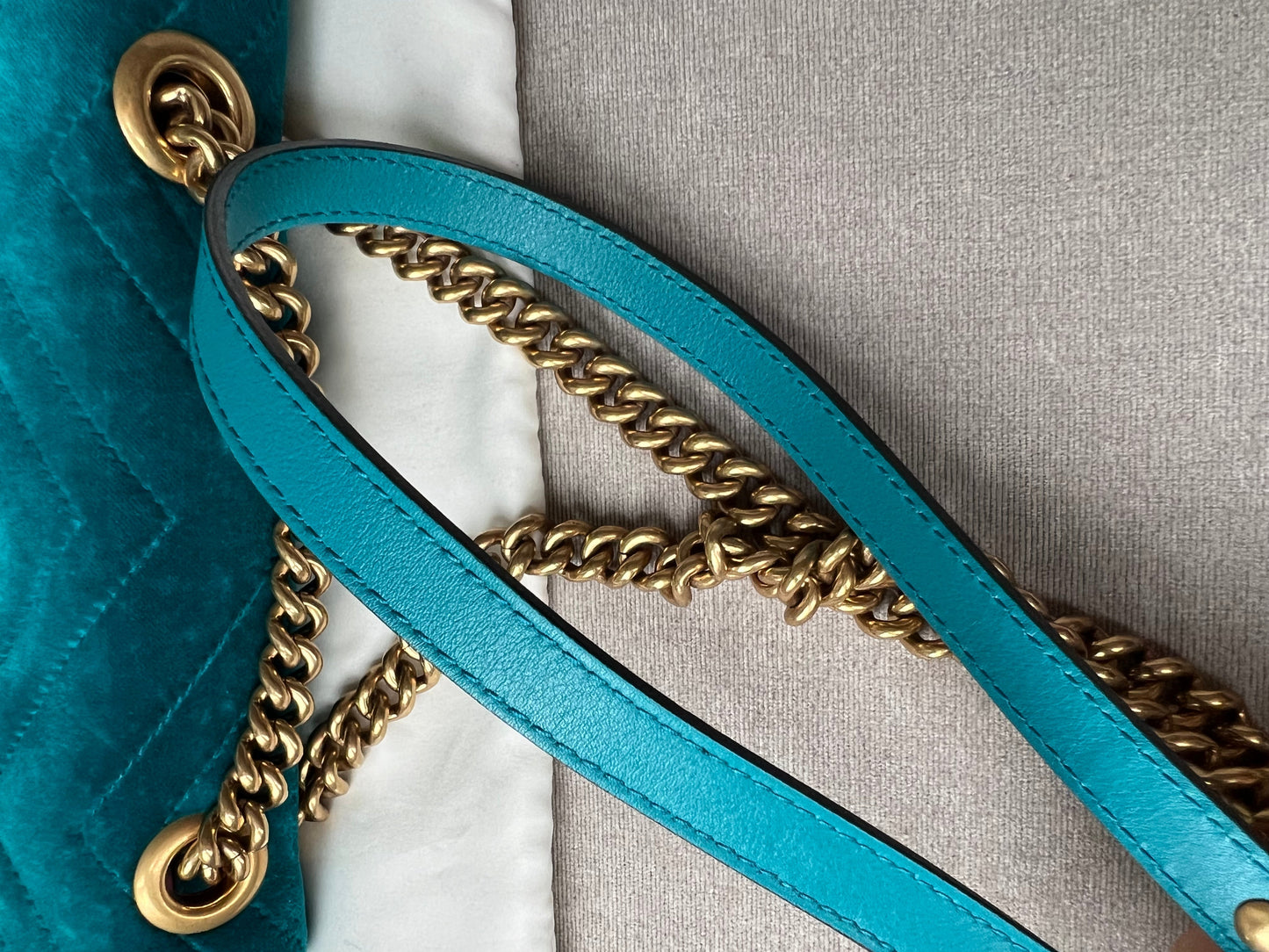 Gucci GG Mini Velvet Marmont Mini Shoulder Bag