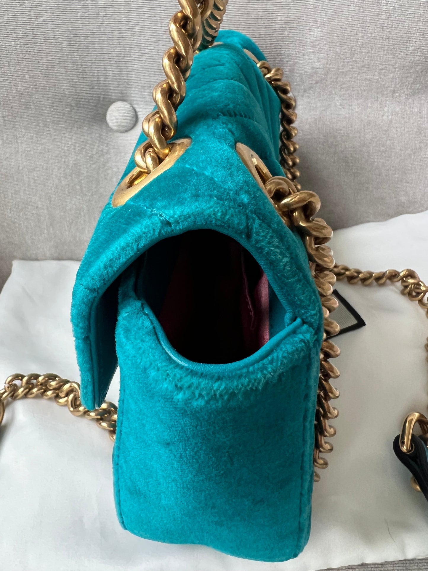 Gucci GG Mini Velvet Marmont Mini Shoulder Bag