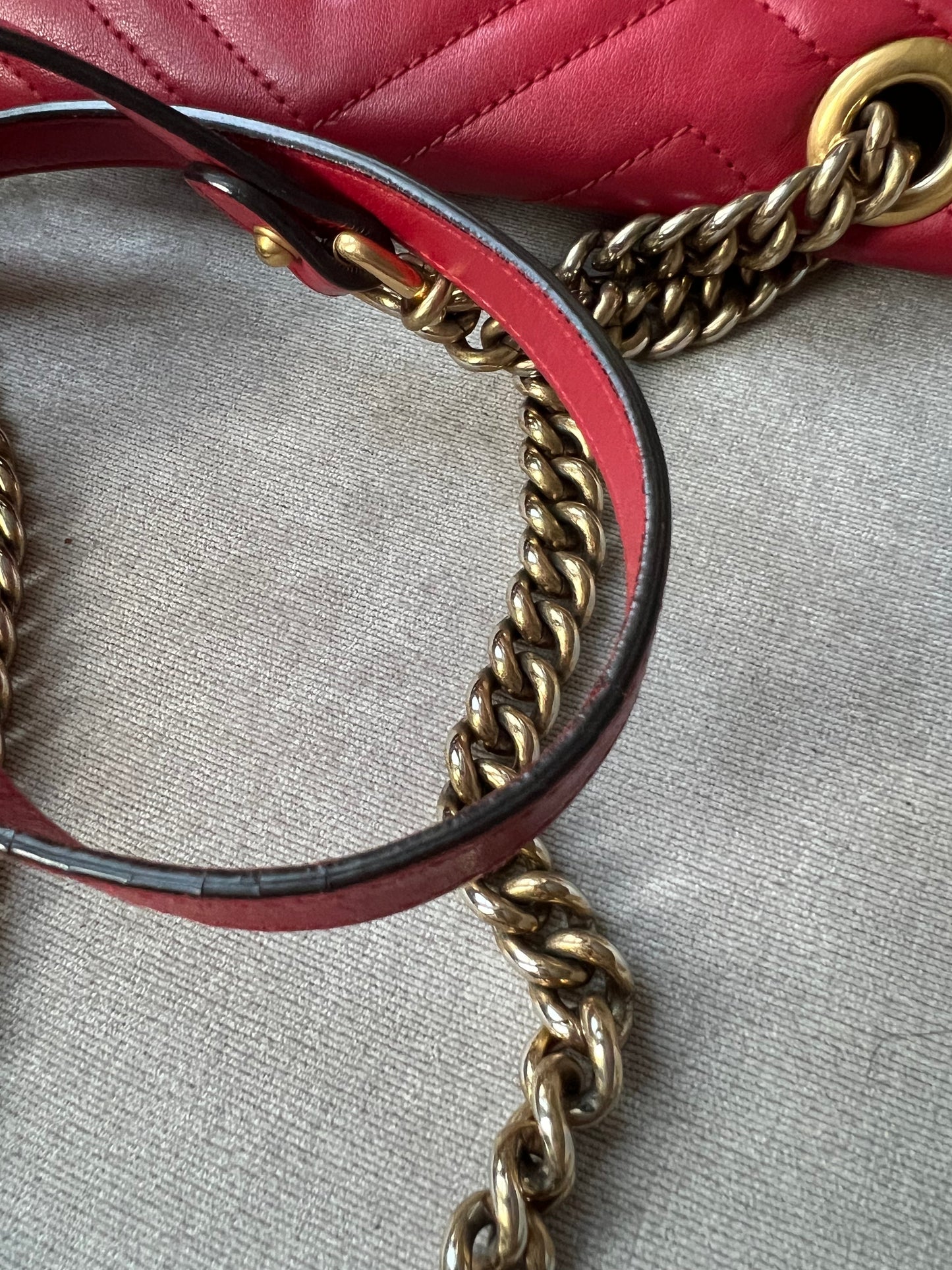 Gucci GG Hibiscus Red Marmont Small Shoulder Bag