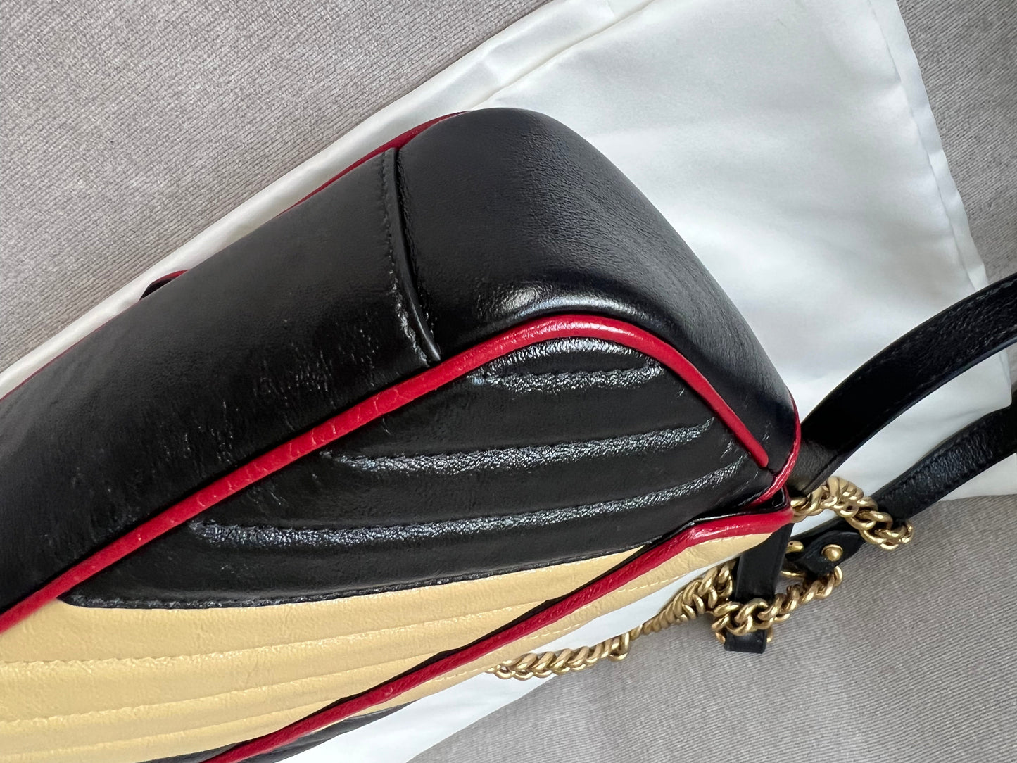 Gucci GG Tricolour Marmont Mini Shoulder Bag