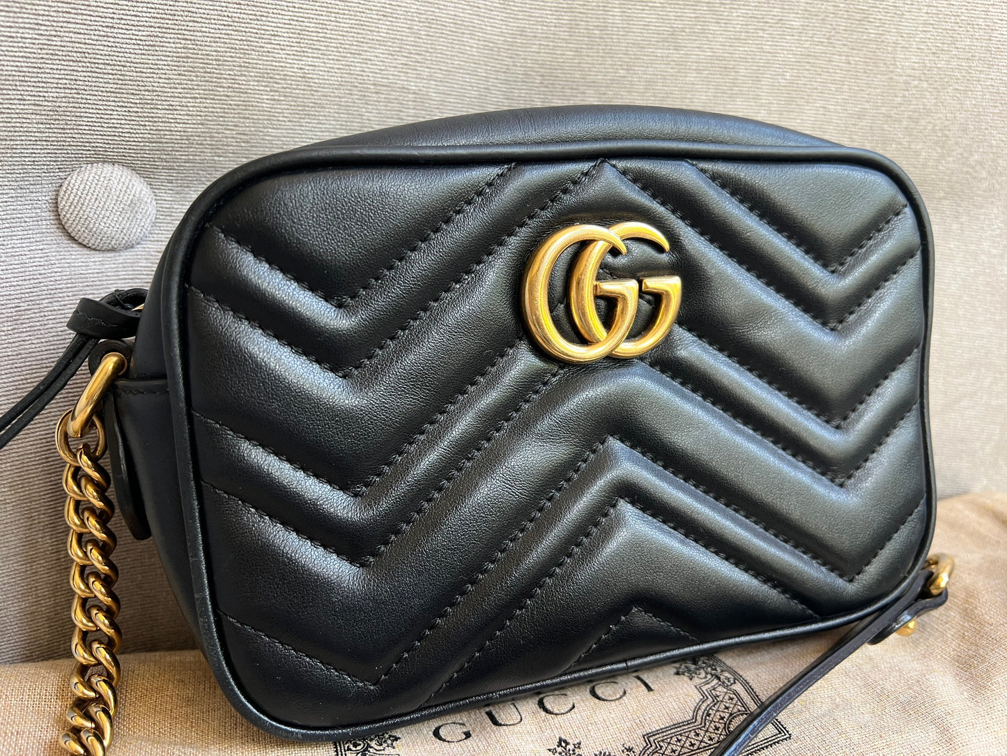 Gucci GG Black Marmont Mini Shoulder Bag