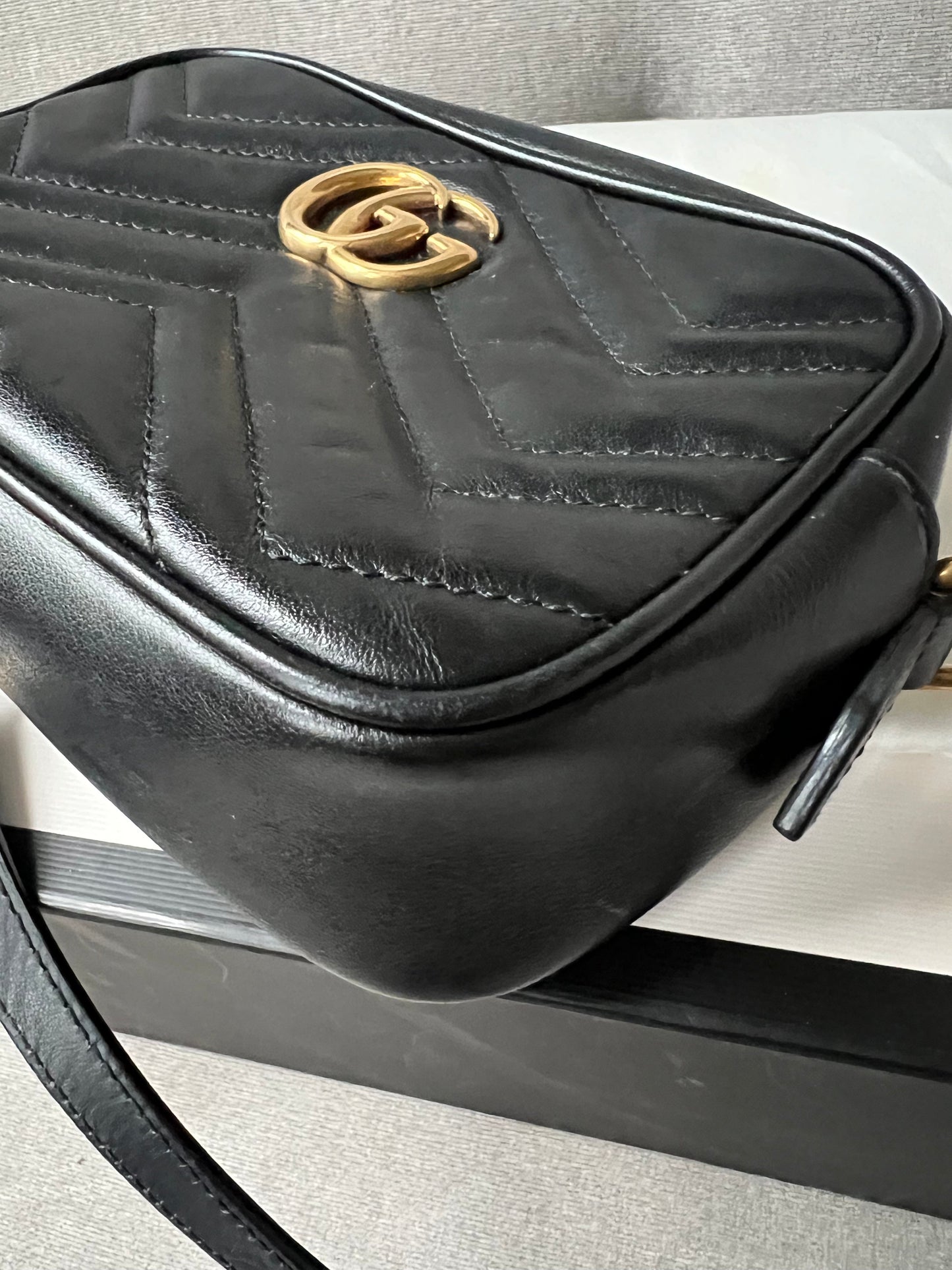 Gucci GG Black Marmont Mini Shoulder Bag (RRP £1,160)