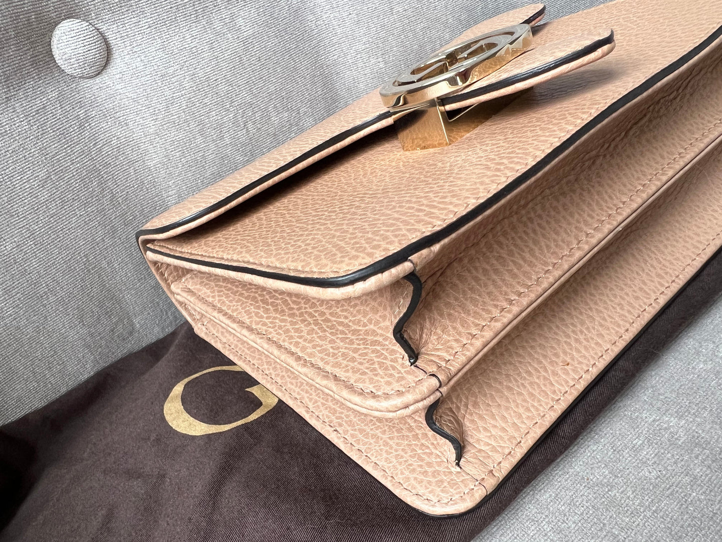 Gucci Interlocking GG Beige Small Shoulder Bag