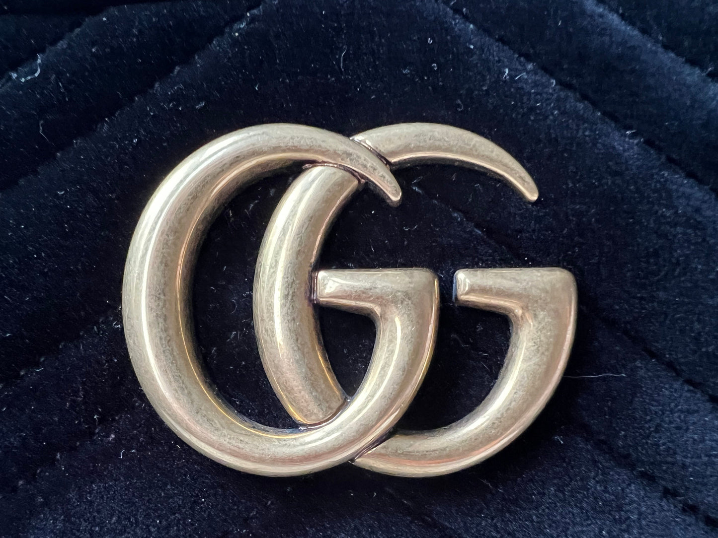 Gucci GG Black Velvet Marmont Small Shoulder Bag