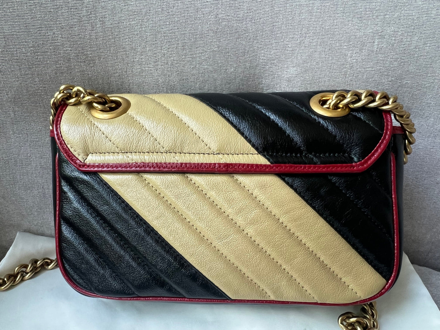 Gucci GG Tricolour Marmont Mini Shoulder Bag