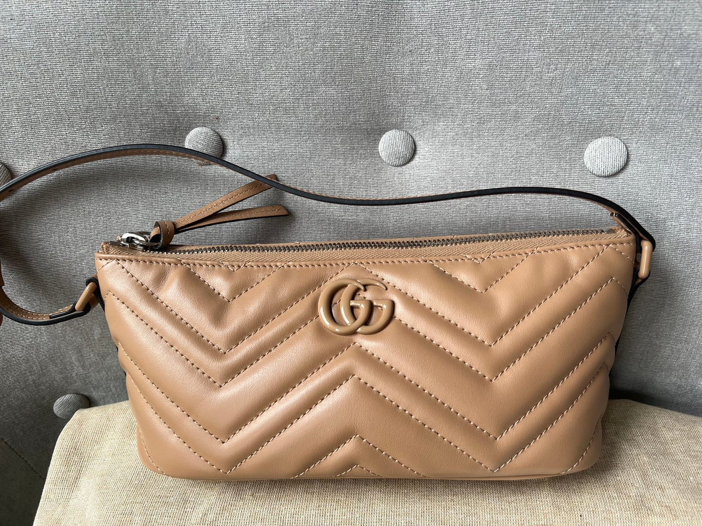 Gucci GG Rose Beige Marmont Shoulder Bag