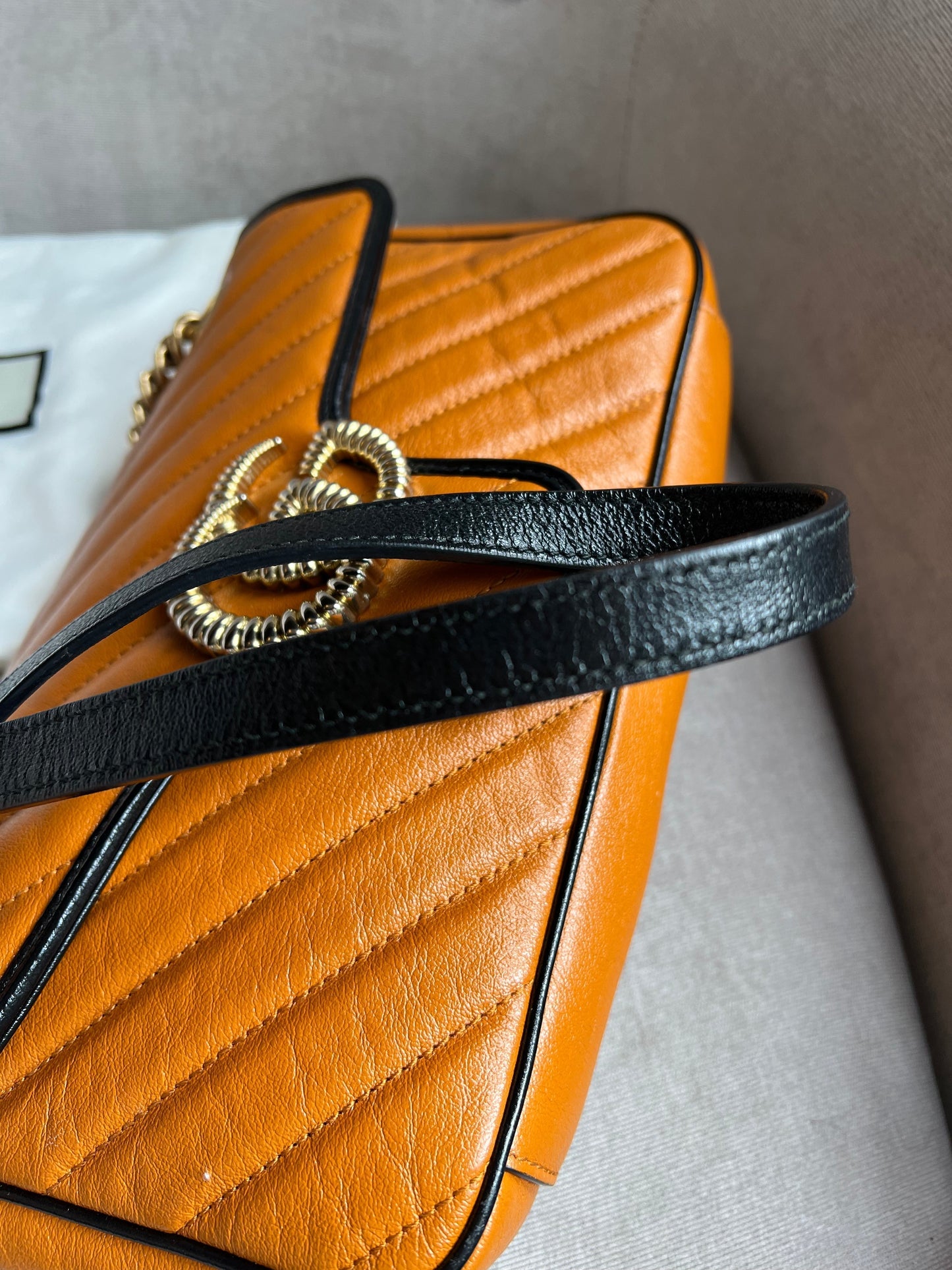 Gucci GG Torchon Tan Marmont Small Shoulder Bag