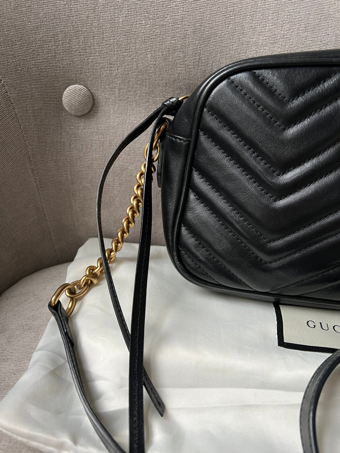 Gucci GG Black Marmont Small Shoulder Bag