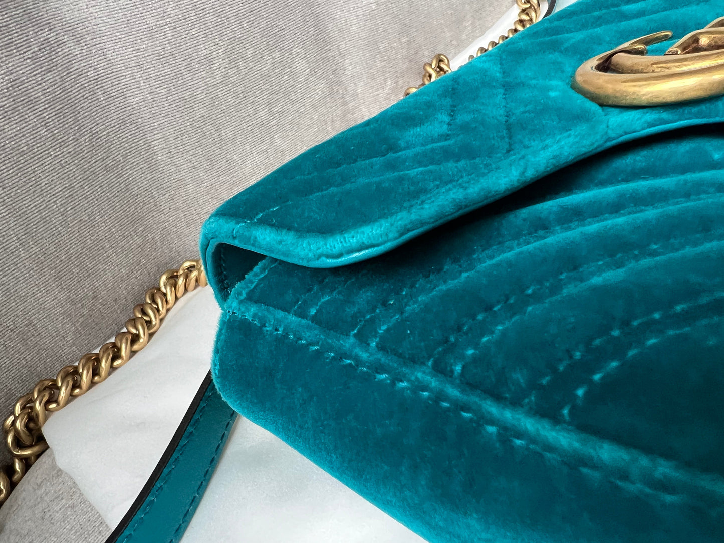 Gucci GG Mini Velvet Marmont Mini Shoulder Bag