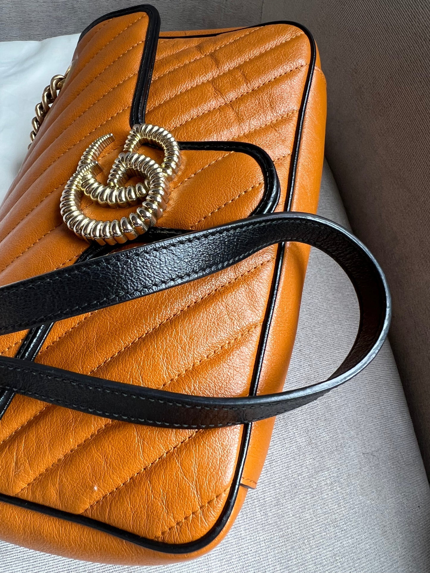Gucci GG Torchon Tan Marmont Small Shoulder Bag