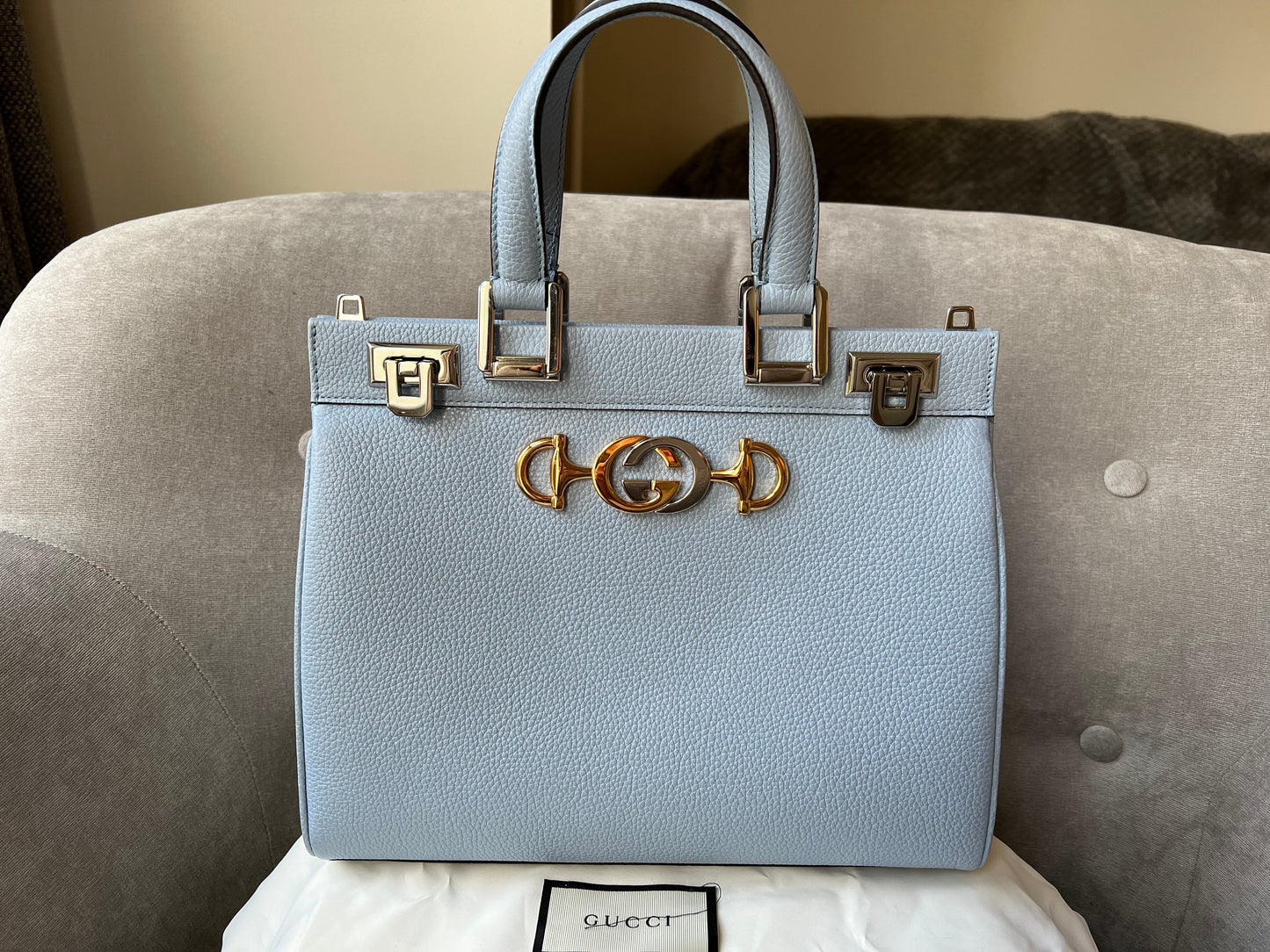 Gucci Pale Blue Medium Zumi Tote (RRP £2210)