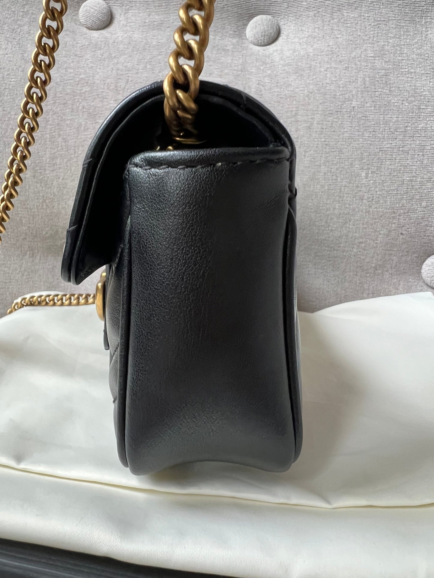 Gucci GG Black Marmont Super Mini Shoulder Bag