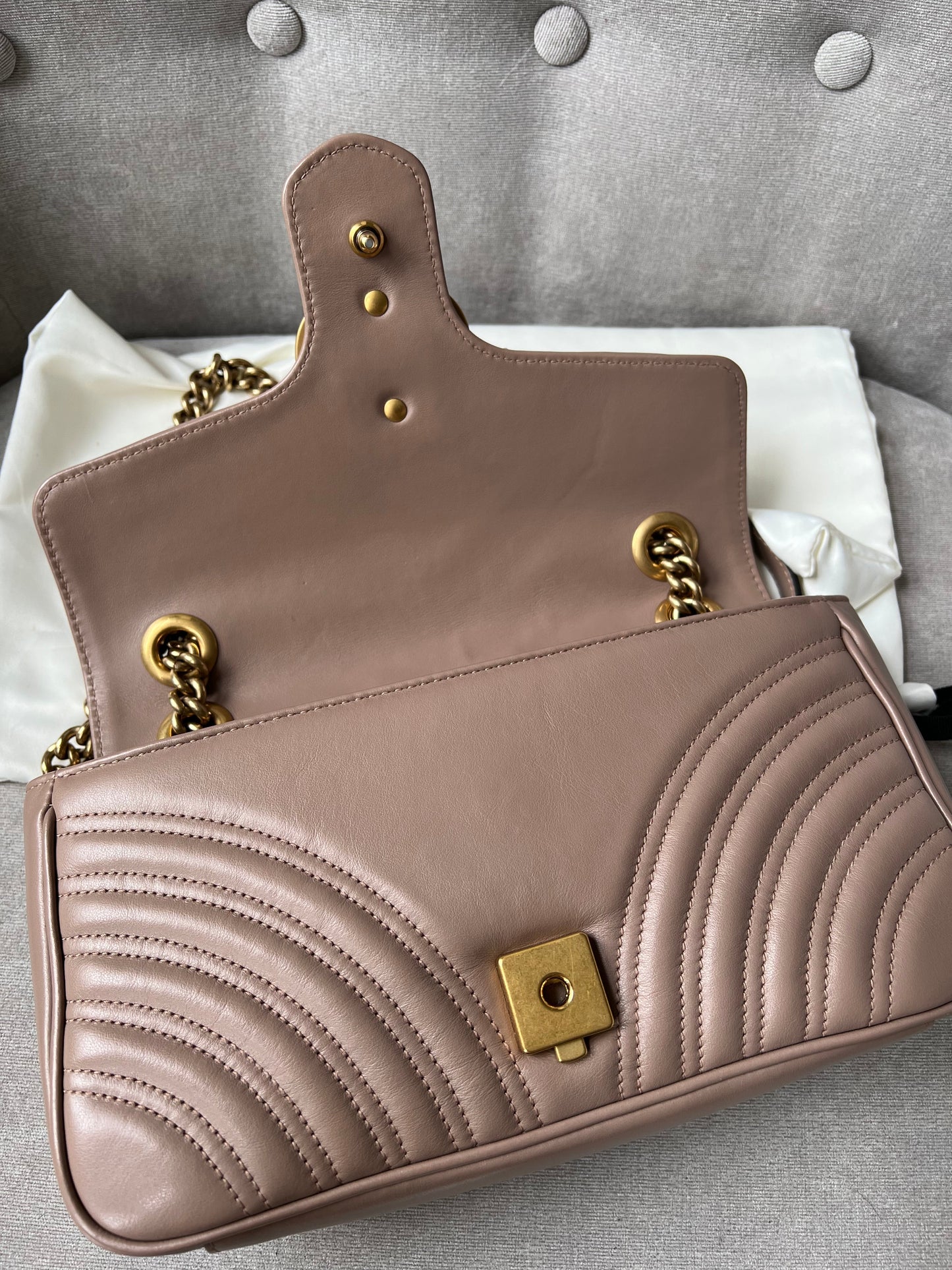 Gucci GG Dusty Pink Marmont Small Shoulder Bag (RRP £1800)