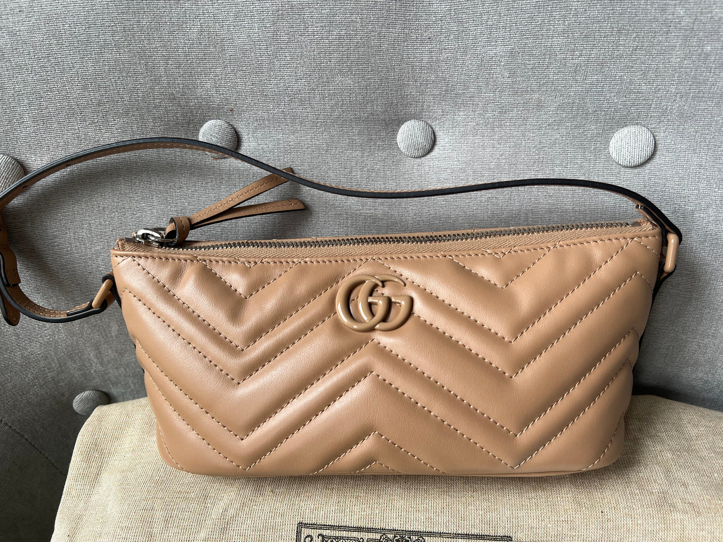 Gucci GG Rose Beige Marmont Shoulder Bag