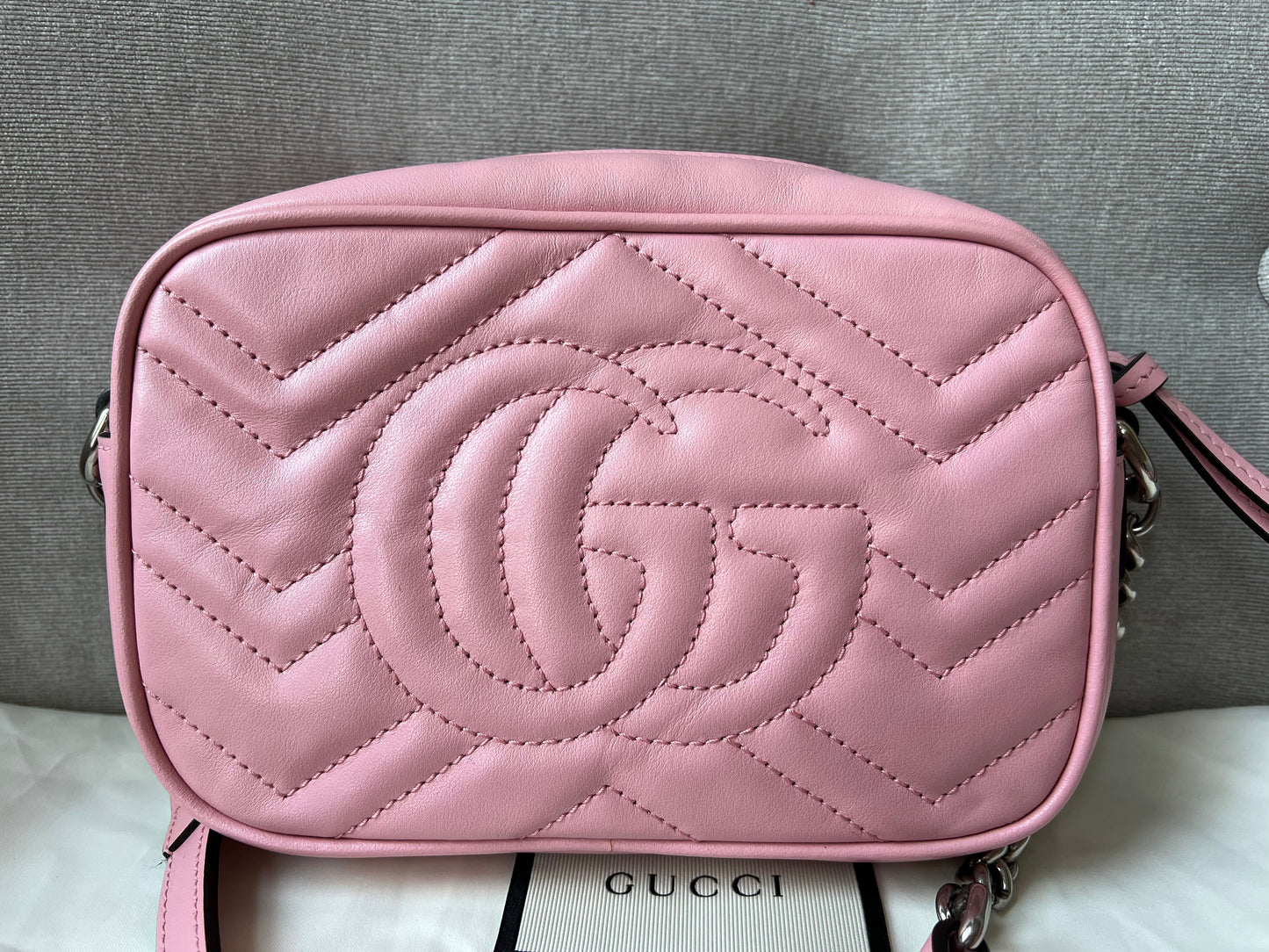 Gucci GG Pale Pink Marmont Mini Shoulder Bag (RRP £1,160)