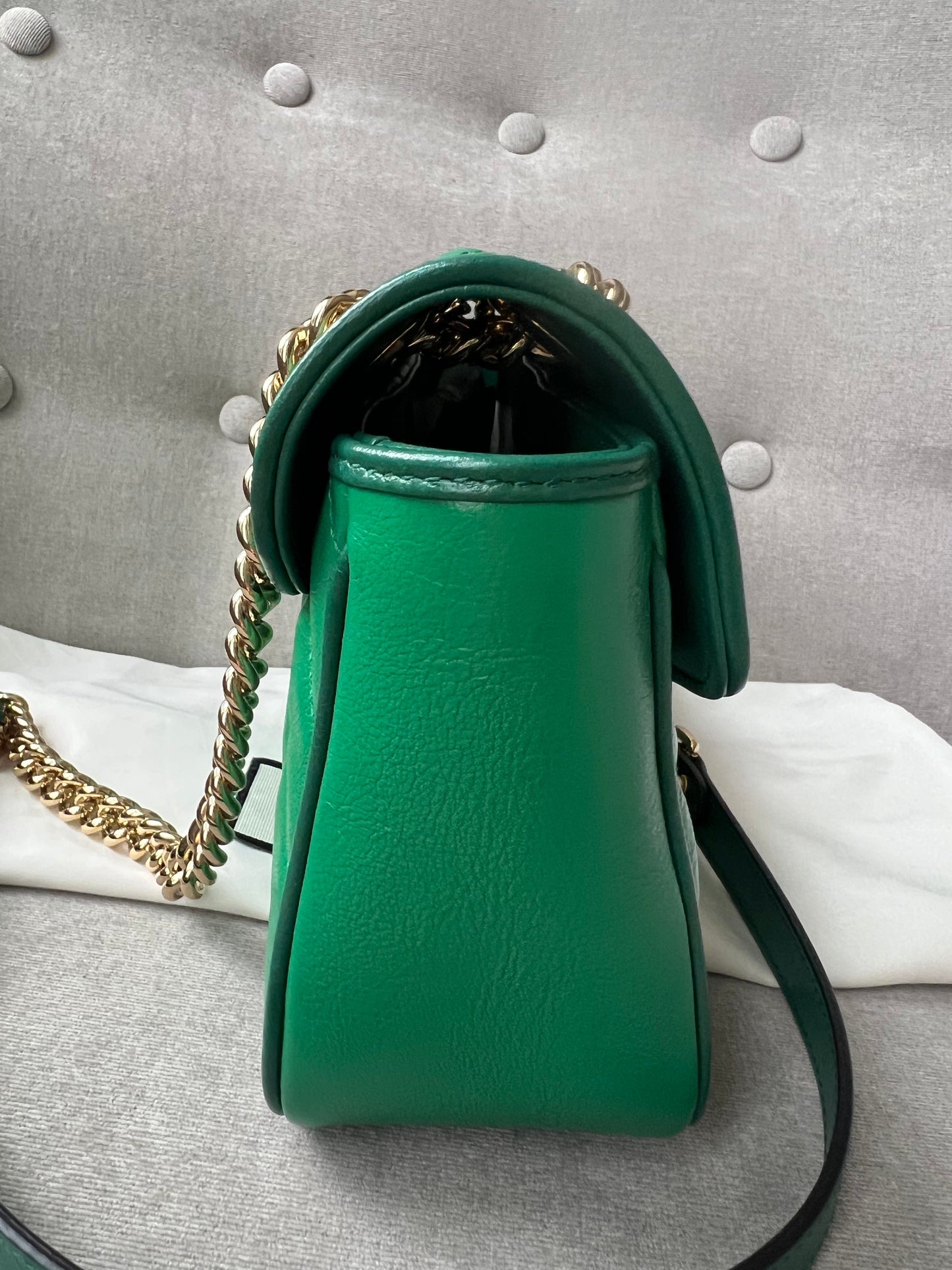 Gucci GG Green Torchon Marmont Small Shoulder Bag