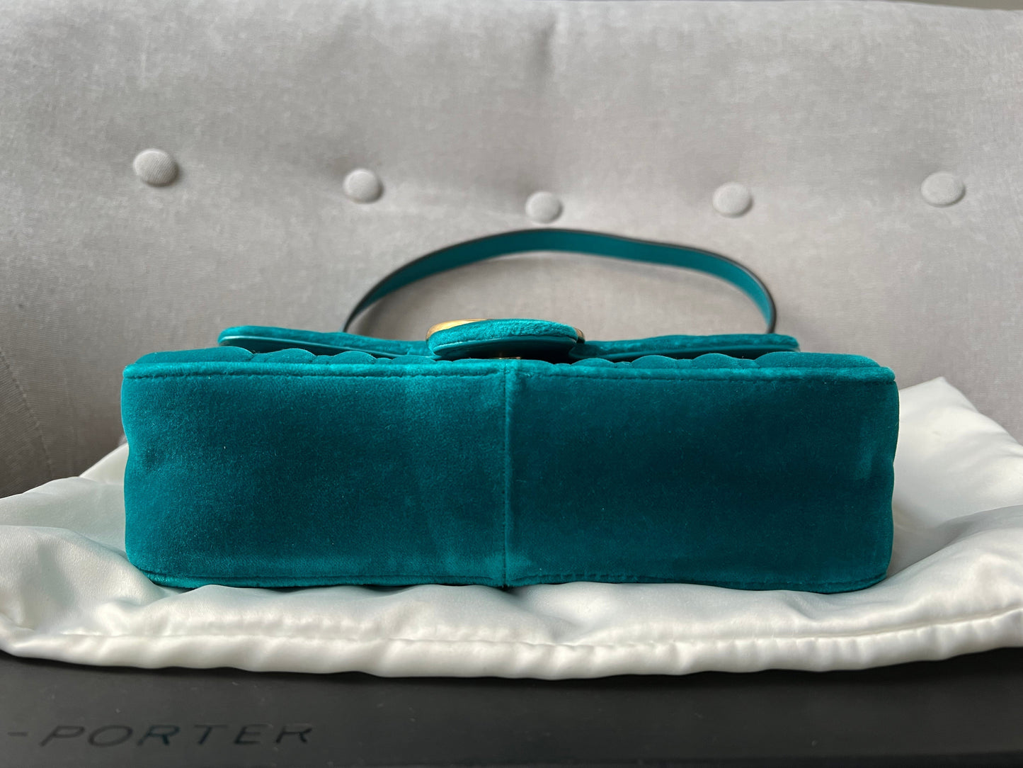 Gucci GG Mini Velvet Marmont Mini Shoulder Bag