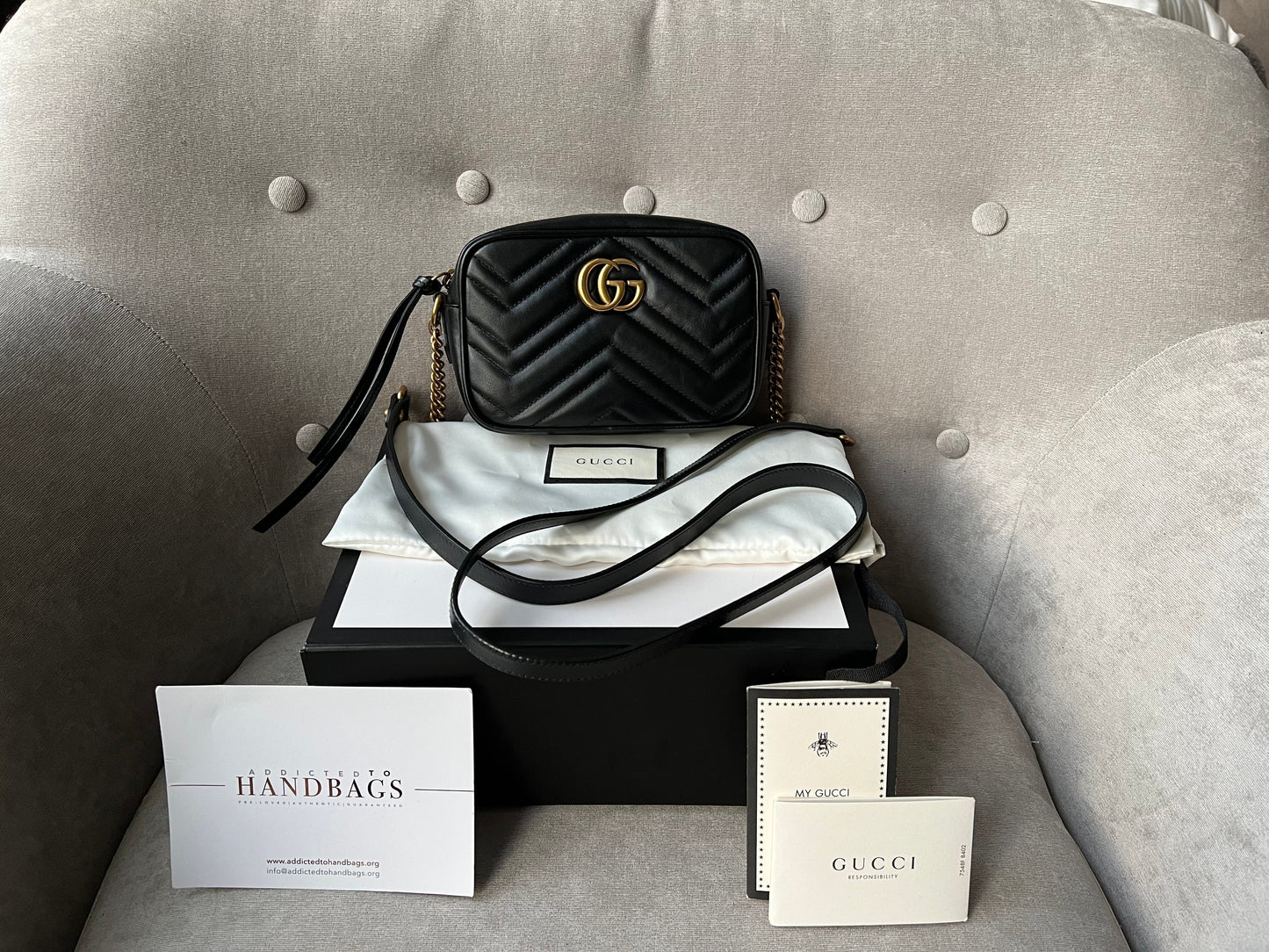 Gucci GG Black Marmont Mini Shoulder Bag (RRP £1,160)