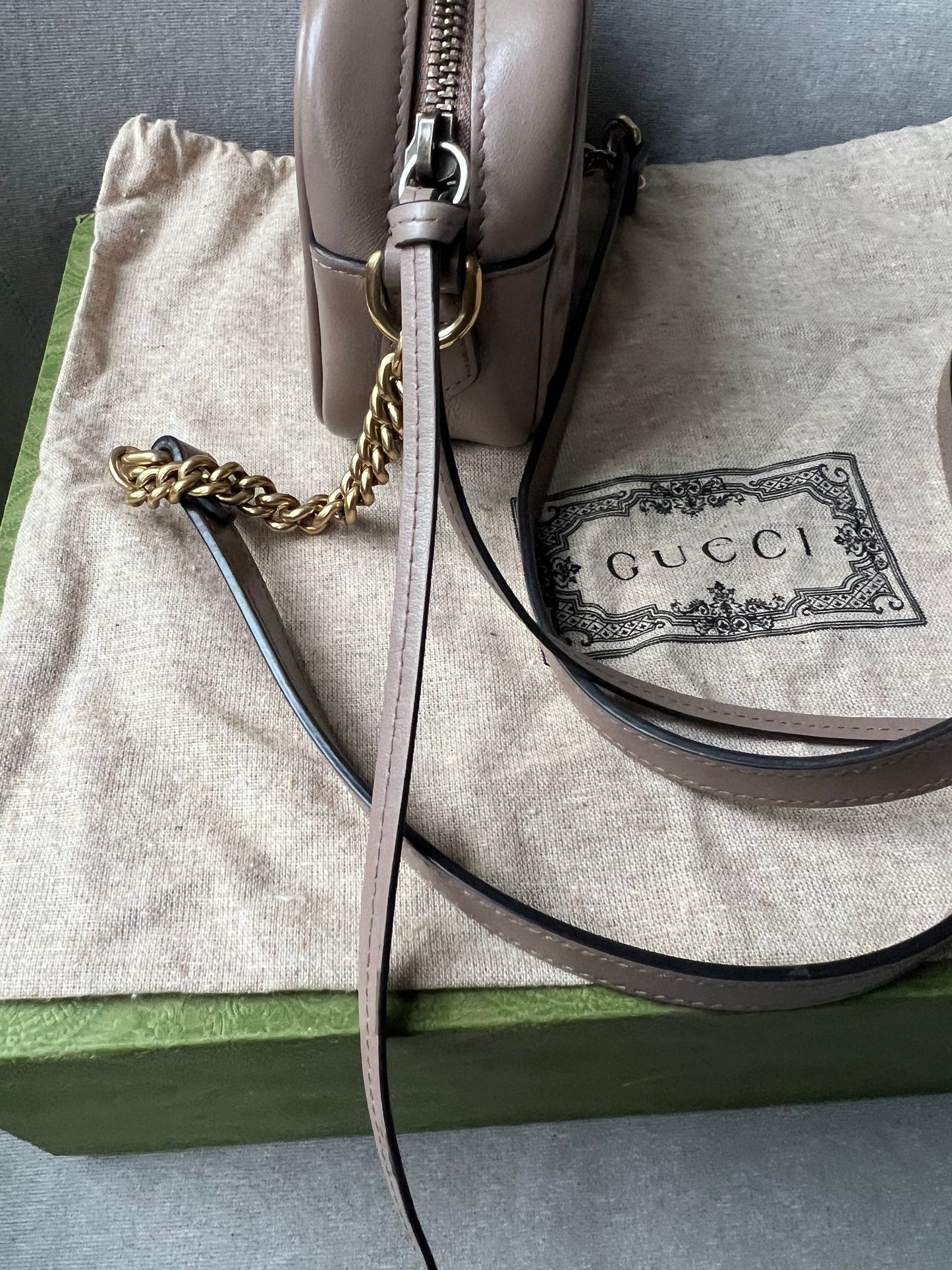 Gucci GG Dusty Pink Marmont Mini Shoulder Bag (RRP £1,160)