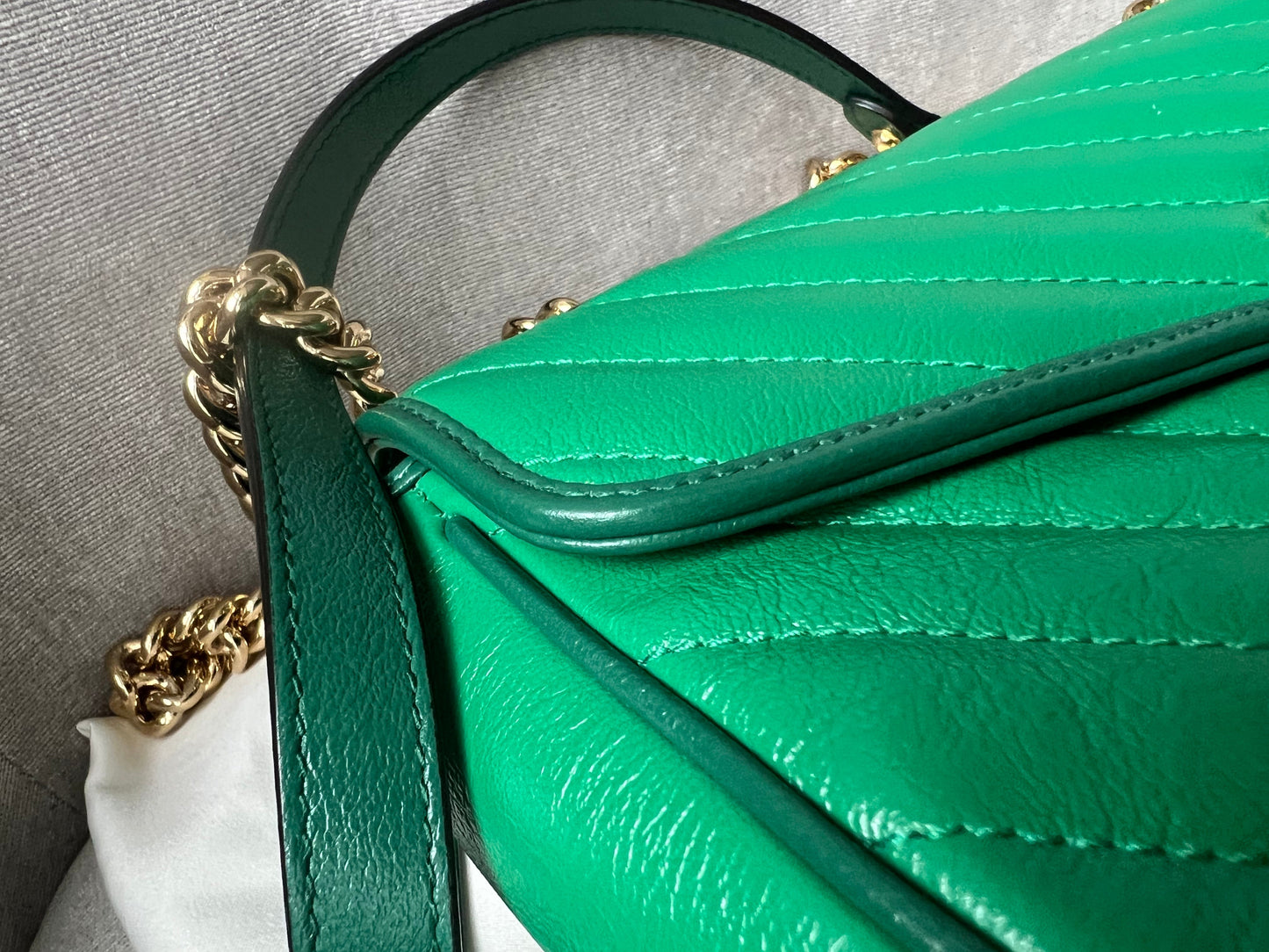 Gucci GG Green Torchon Marmont Small Shoulder Bag