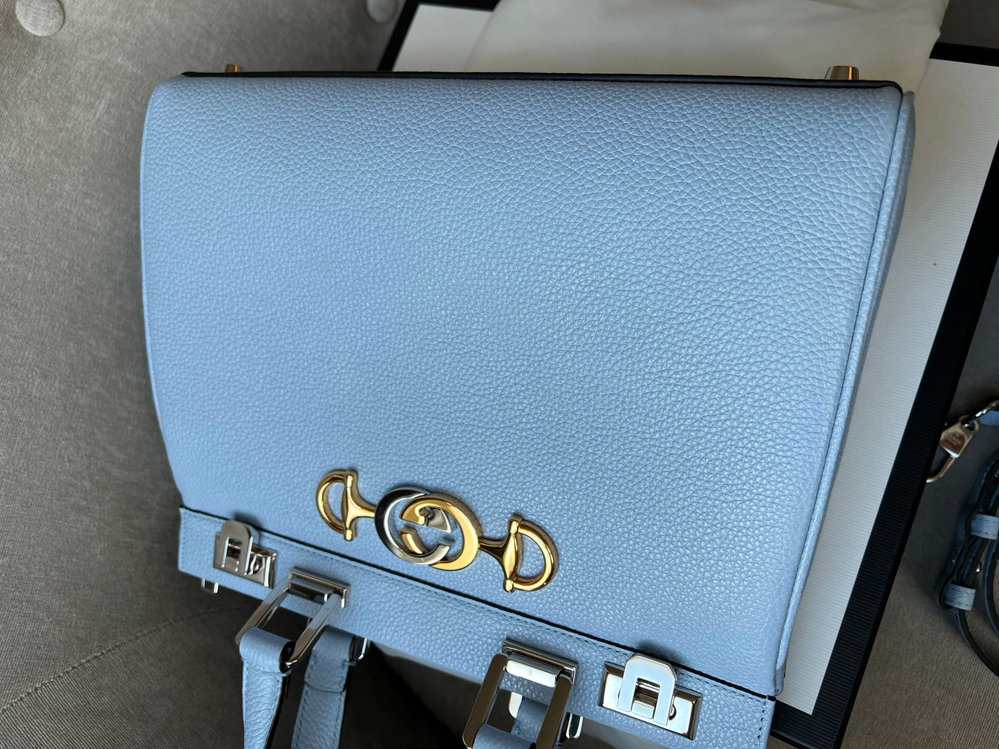 Gucci Pale Blue Medium Zumi Tote (RRP £2210)