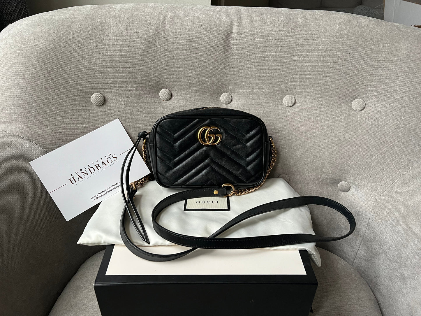 Gucci GG Black Marmont Mini Shoulder Bag (RRP £1,160)
