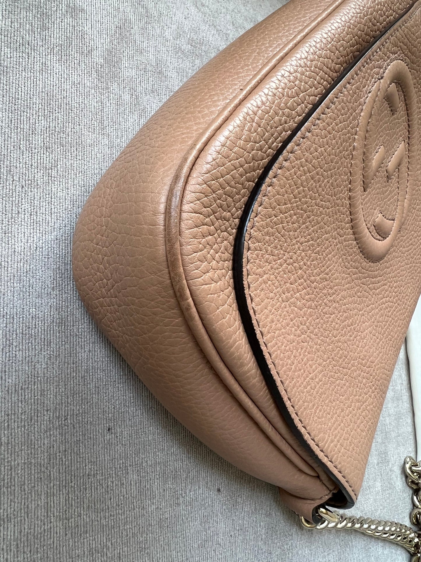 Gucci Rose Beige Soho Disco Crossbody Flap Bag (RRP £1050)