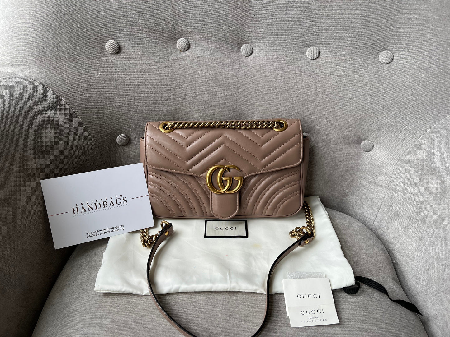 Gucci GG Dusty Pink Marmont Small Shoulder Bag (RRP £1800)