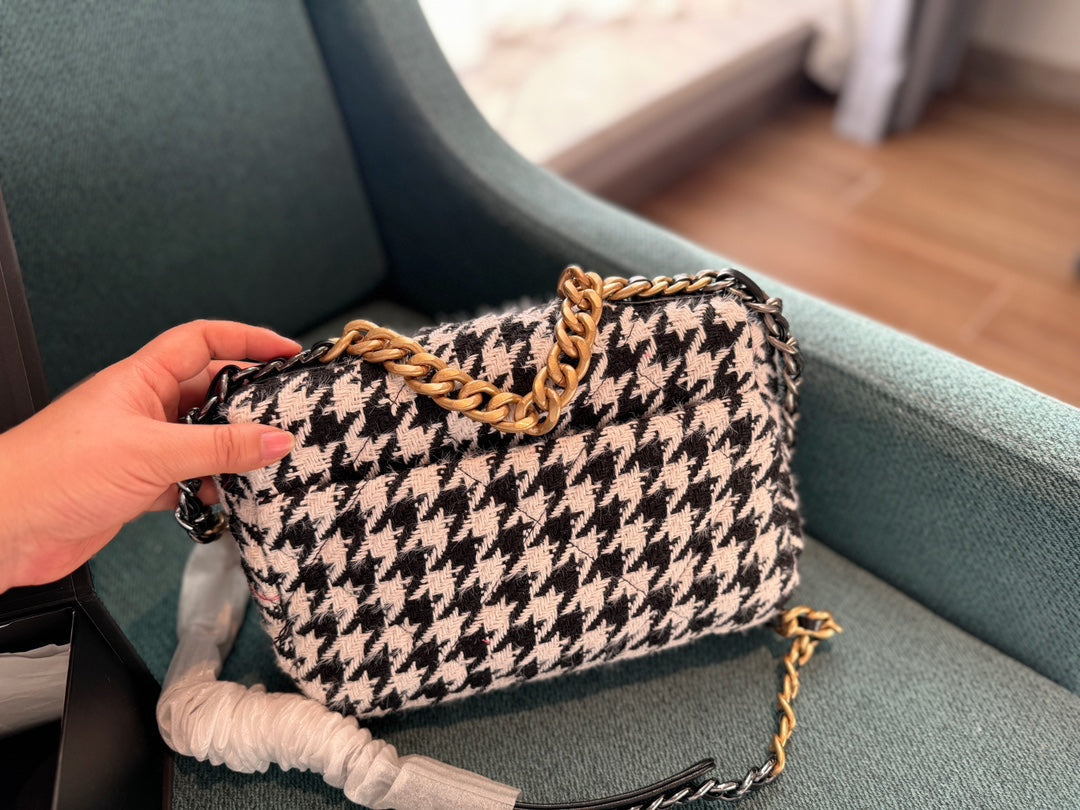 Chanel black white shoulder bag handbag
