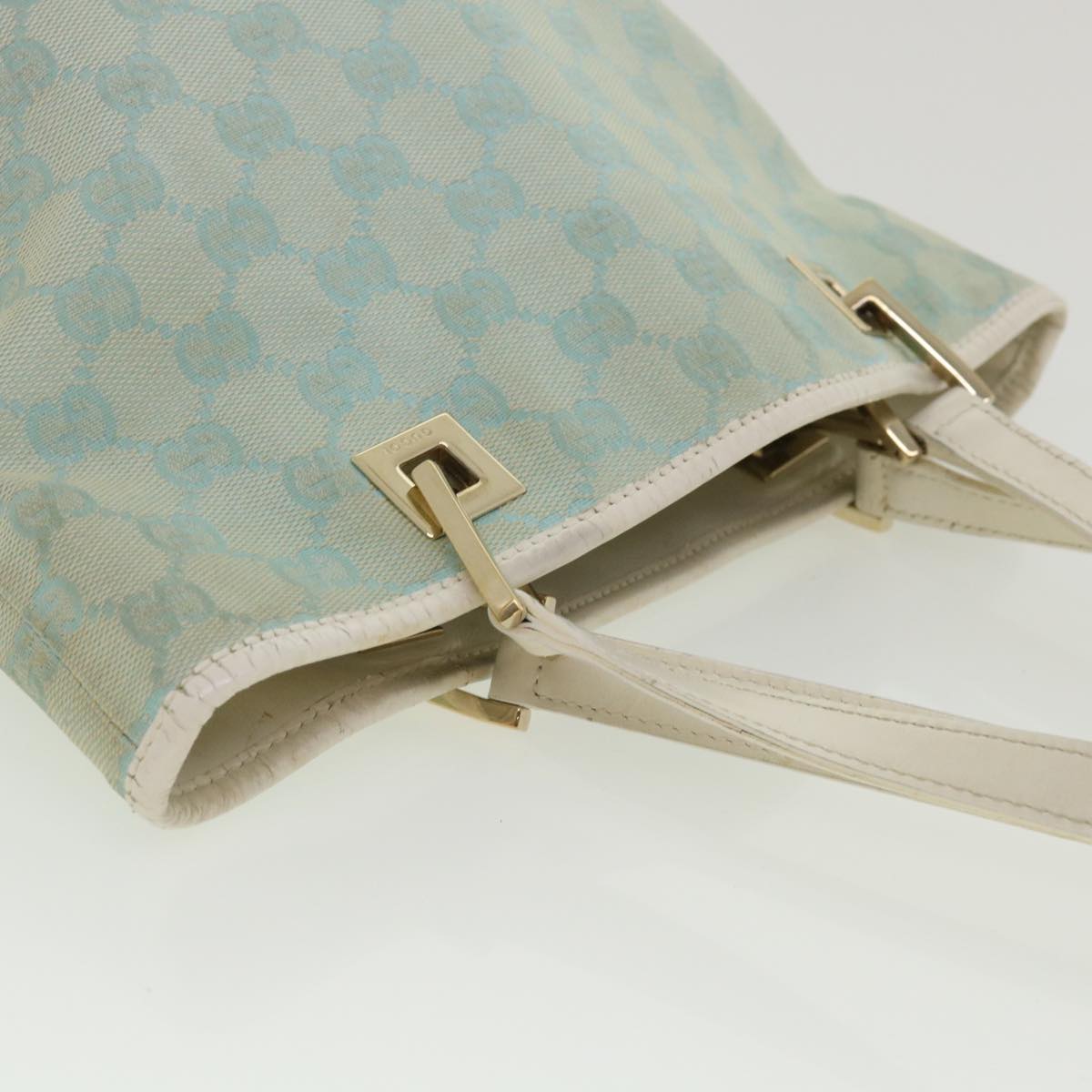 GUCCI GG Canvas Shoulder Bag Light Blue 0021099 001998  34957