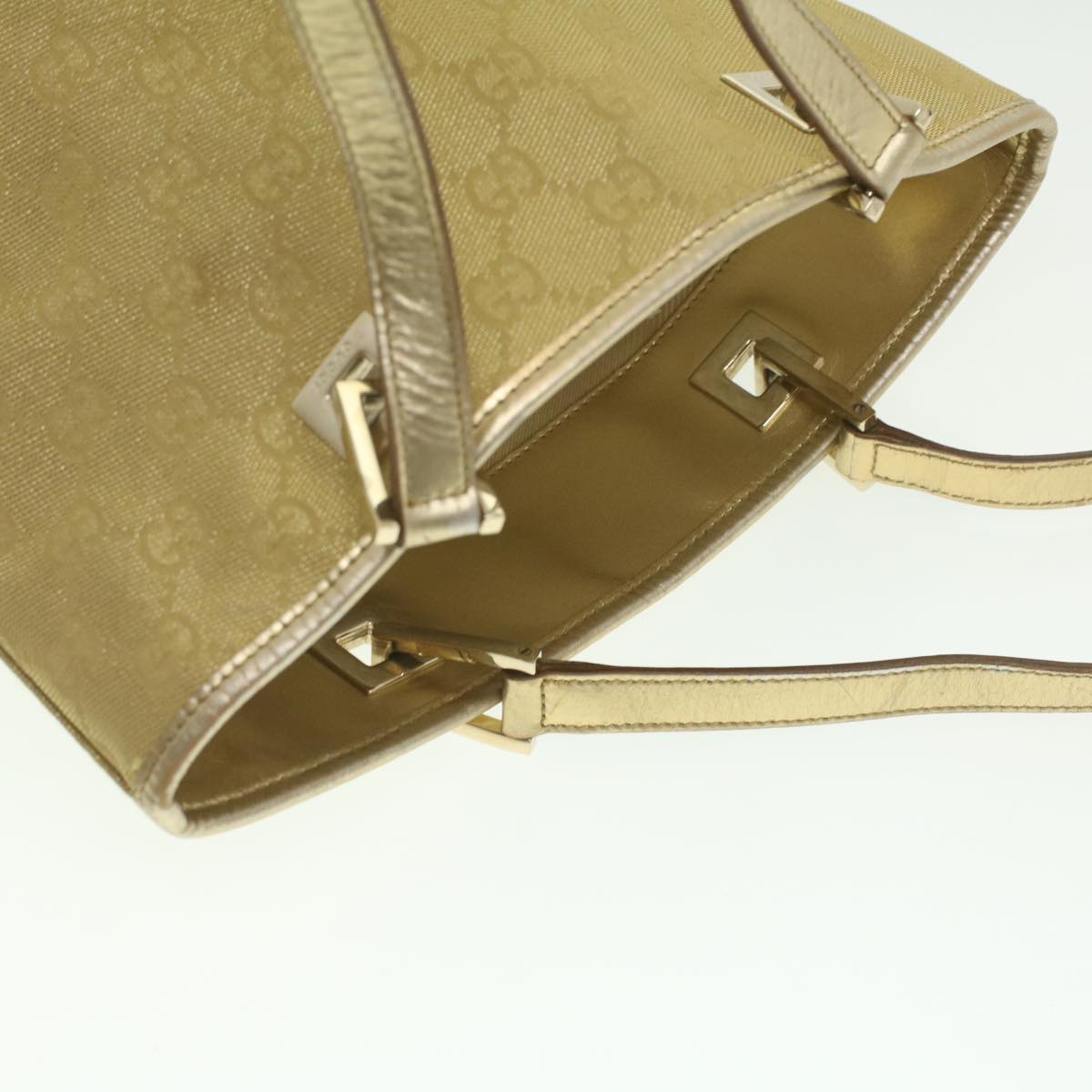 GUCCI GG Canvas Tote Bag Gold Tone 002.1099.001998  ki2751