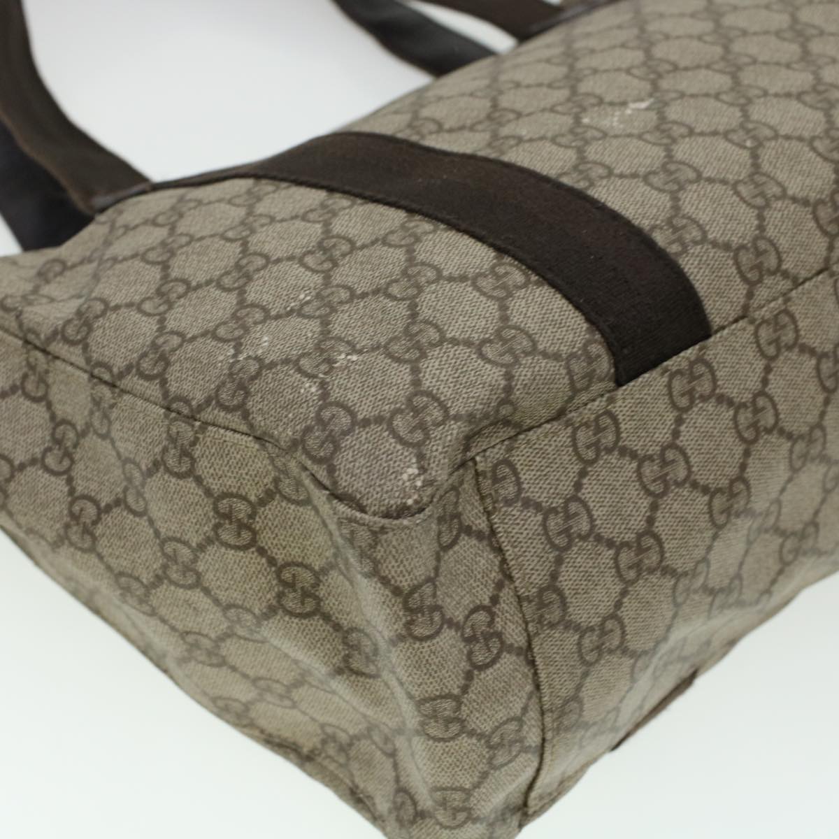 GUCCI GG Canvas Tote Bag PVC Leather Beige 141624  ki3005