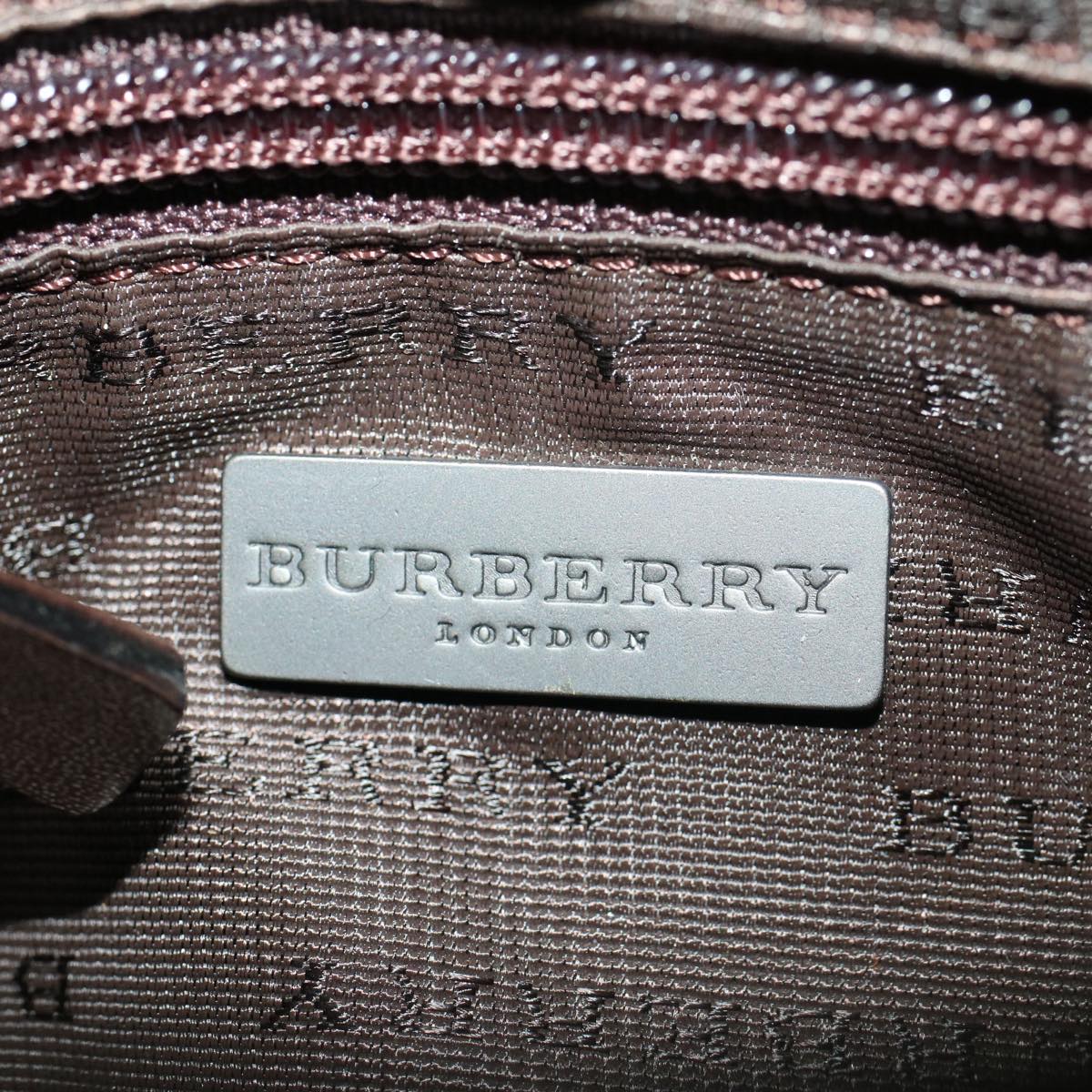 Burberry Nova Check Shoulder Bag PVC Leather Beige Auth ki3342