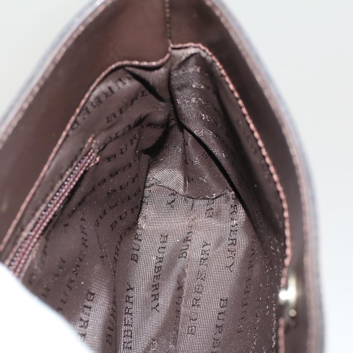 Burberry Nova Check Shoulder Bag PVC Leather Beige Auth ki3342