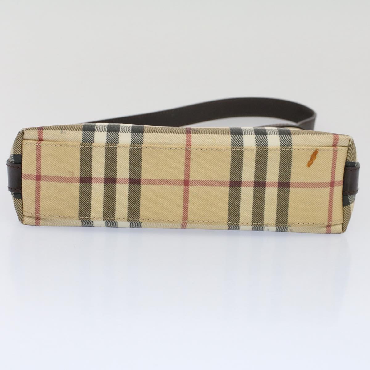 Burberry Nova Check Shoulder Bag PVC Leather Beige Auth ki3342