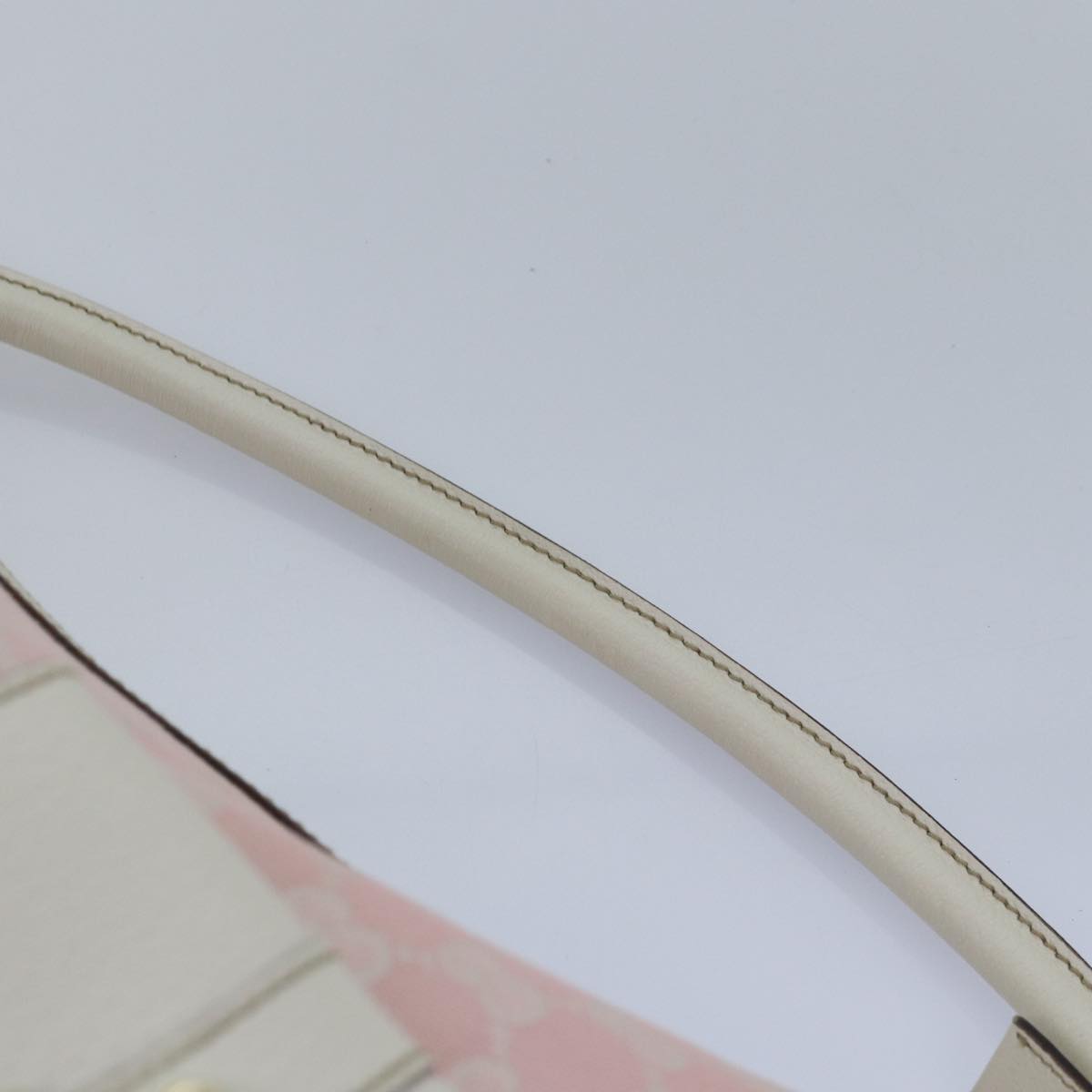GUCCI GG Canvas Shoulder Bag Pink White Silver 153025 Auth ki4845