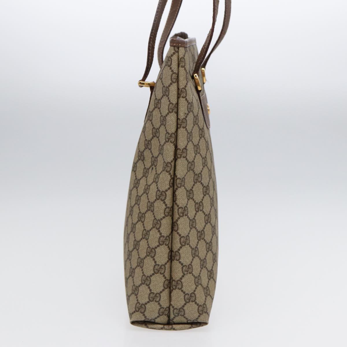 GUCCI GG Supreme Tote Bag PVC Beige Gold 002 615 6130 Auth ki4890