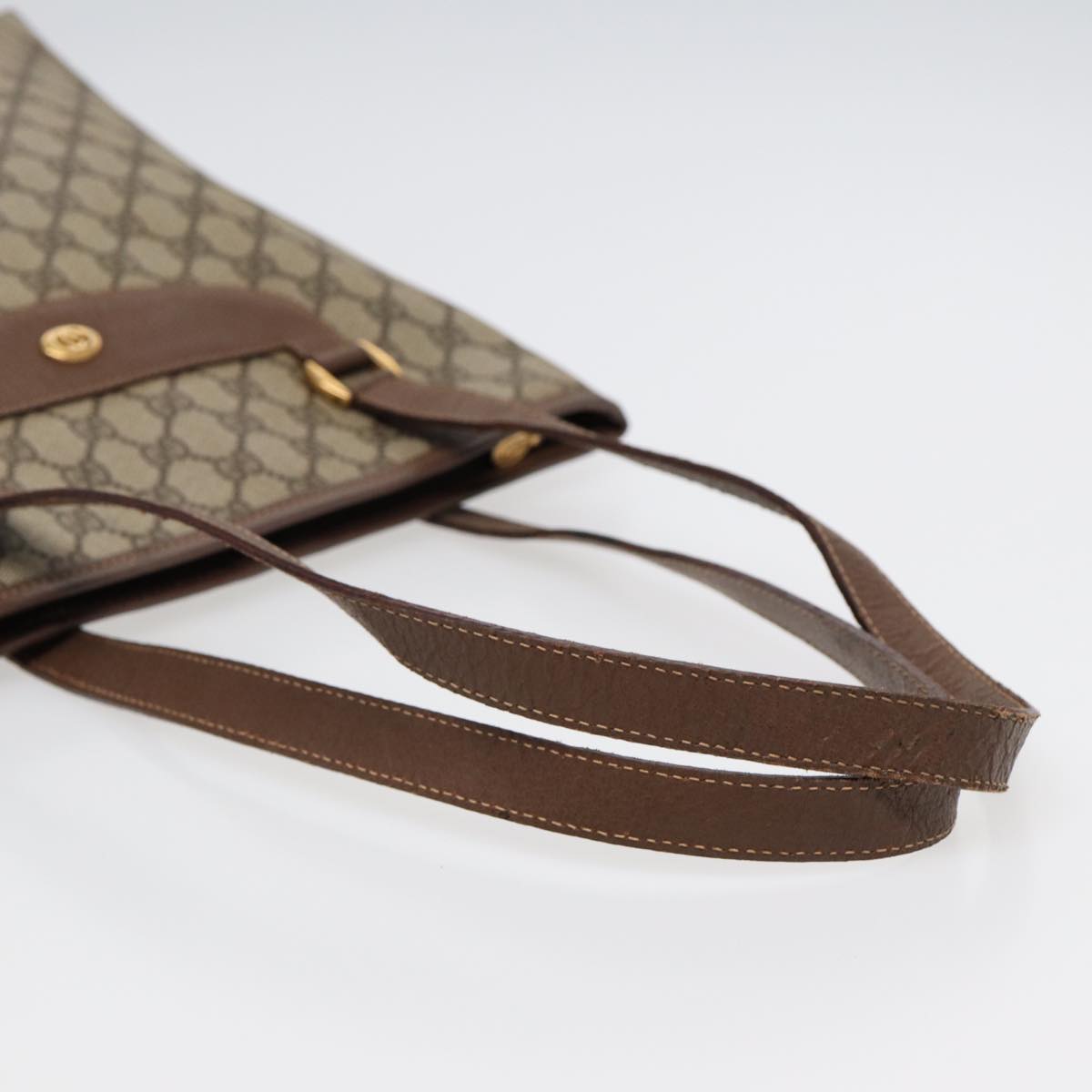 GUCCI GG Supreme Tote Bag PVC Beige Gold 002 615 6130 Auth ki4890