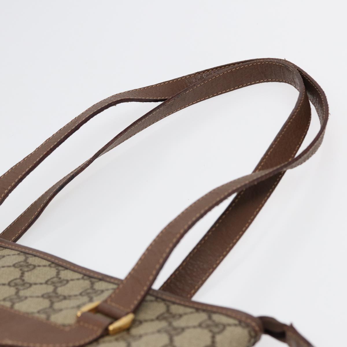 GUCCI GG Supreme Tote Bag PVC Beige Gold 002 615 6130 Auth ki4890