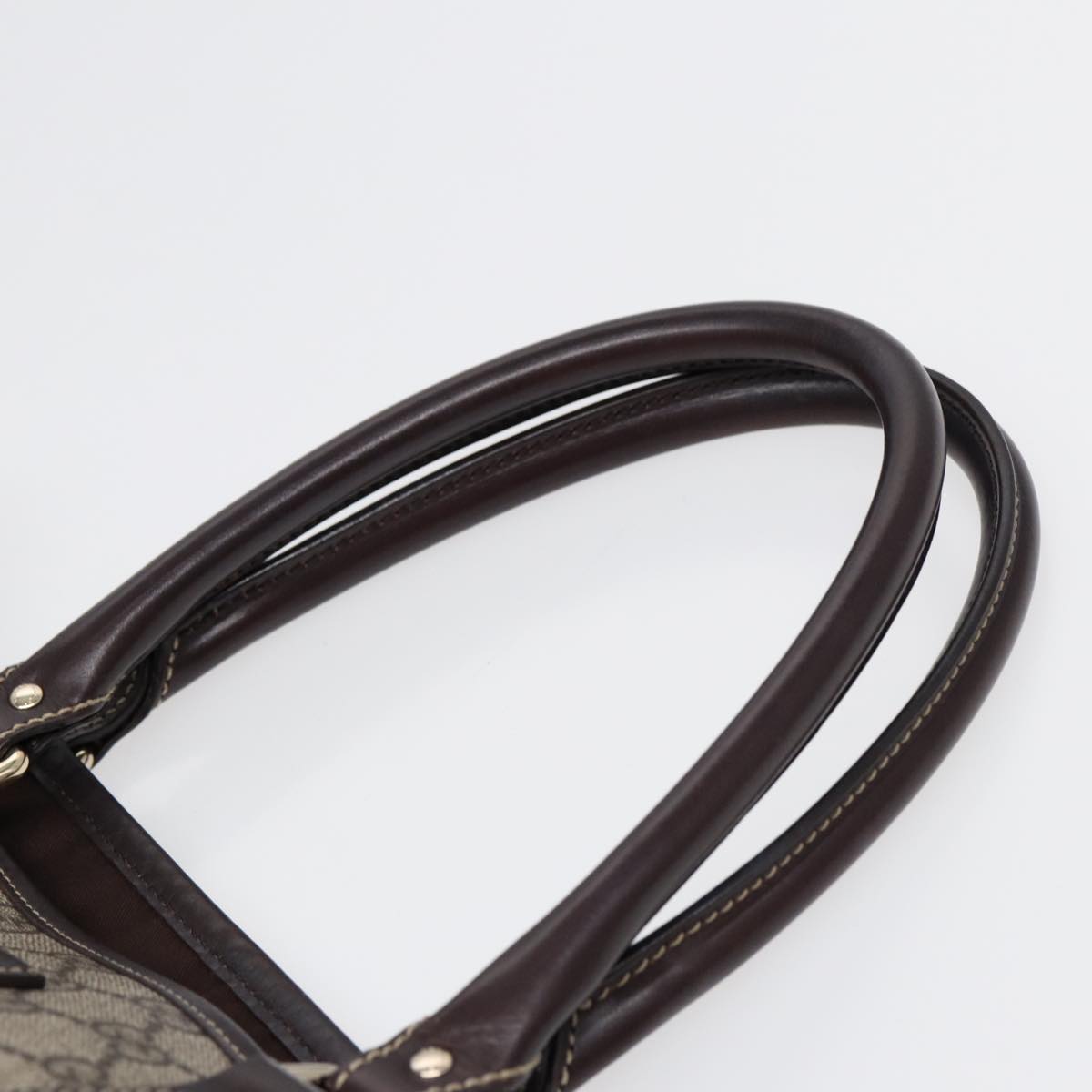 GUCCI GG Supreme Tote Bag PVC Beige Gold 223668 Auth ki4895