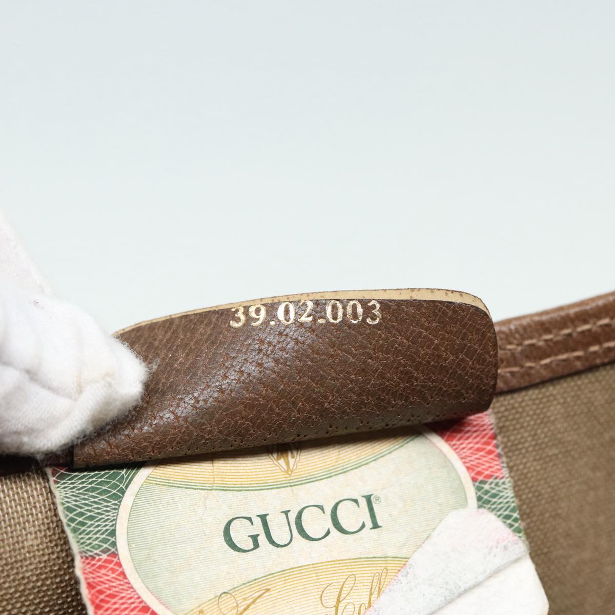 GUCCI GG Canvas Web Sherry Line Tote Bag PVC Leather Beige Green Red Auth kk302